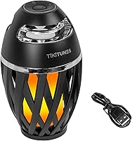 Vista 4 de TikiTunes Portable Bluetooth 5.0 Indoor/Outdoor Wireless Speakers, LED Torch Atmospheric Lighting Effect, 5-Watt Audio USB Speakers, 2000 mAh