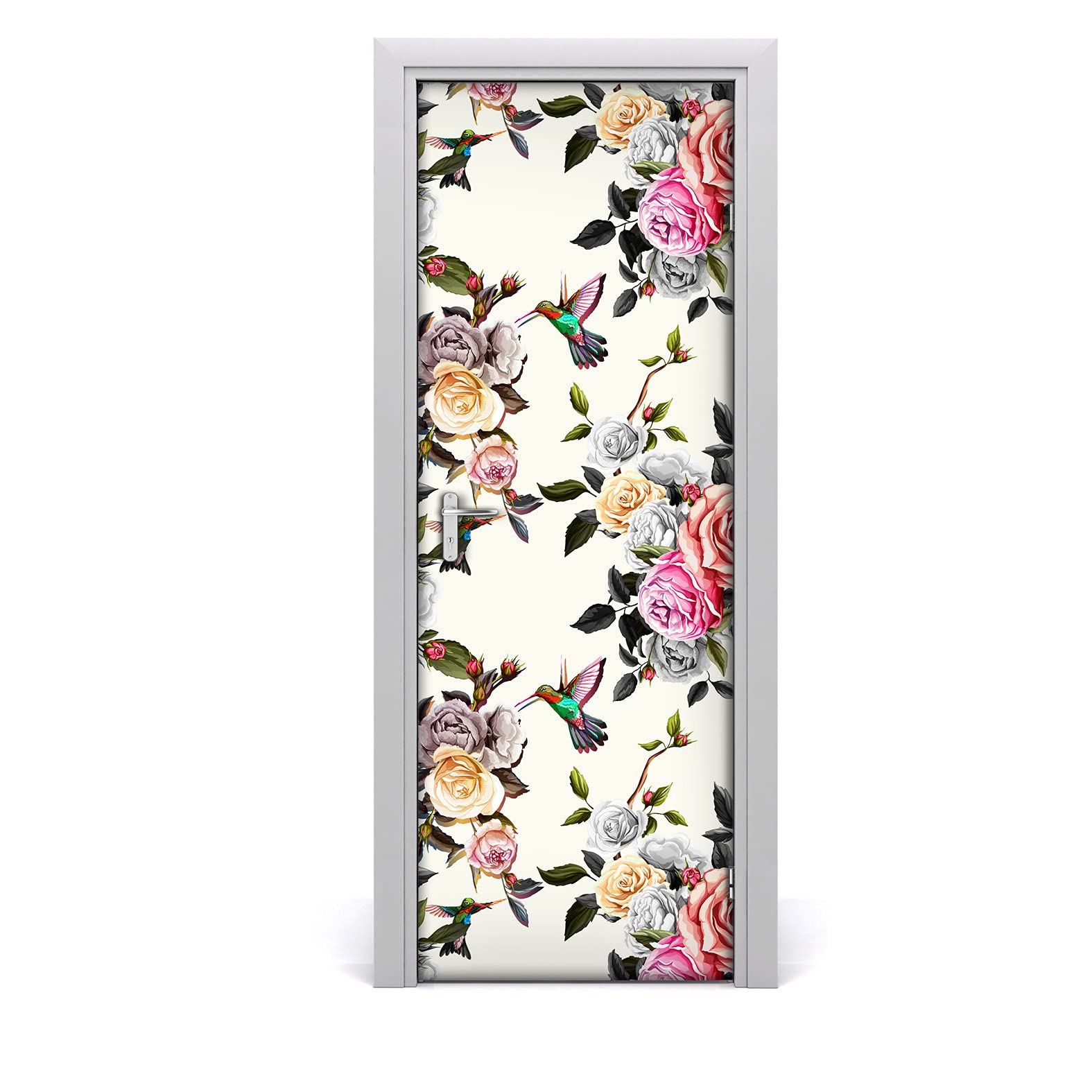 Autocollant de porte colibri 77x200cm papier peint mural