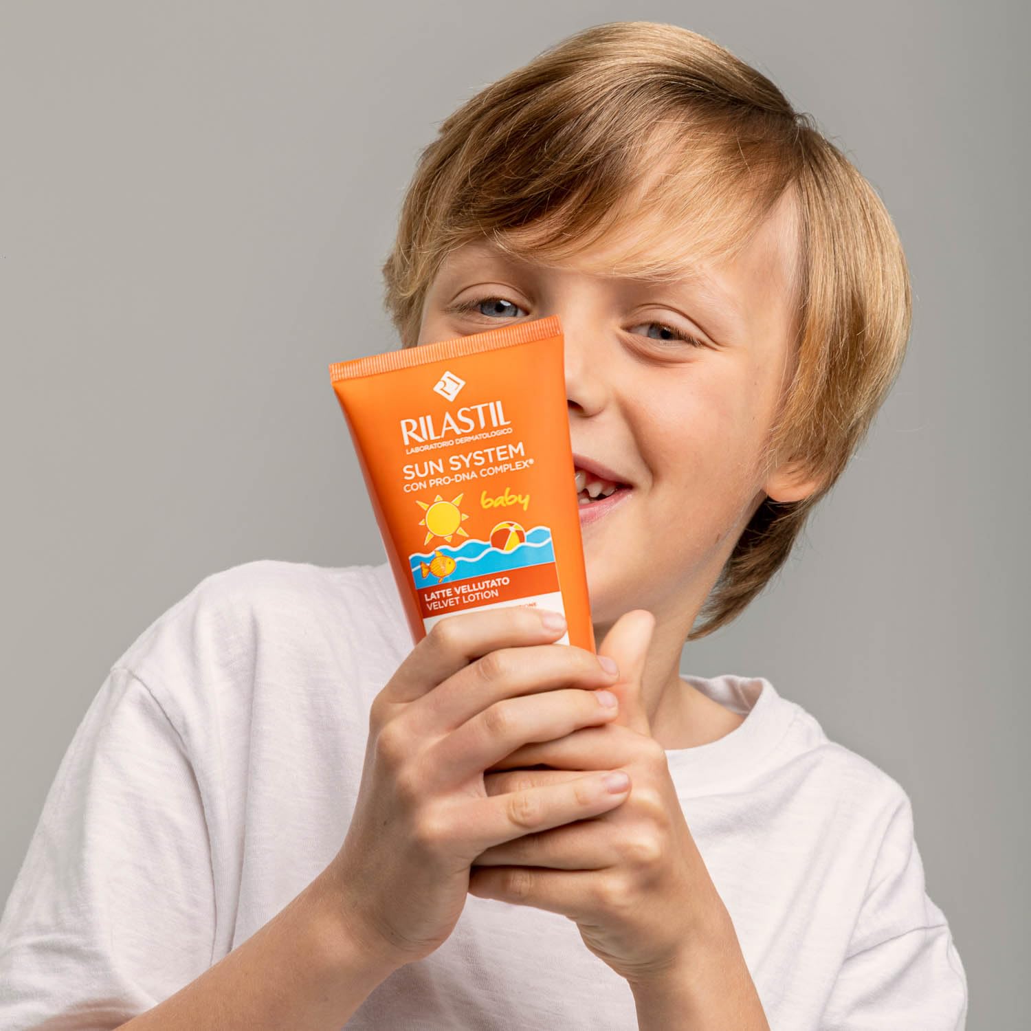Rilastil Sun System Baby Latte Vellutato per Pelle Sensibile del Bambino, Resistente all'Acqua, Protezione Molto Alta, SPF 50+