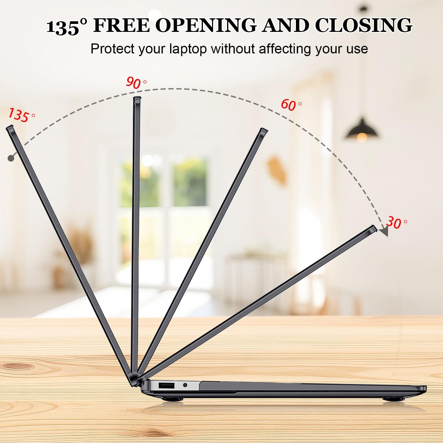 Slim Protective Case for 13 inch Microsoft Surface Laptop 2025 Copilot+PC Model 2095, Lightweight Anti-Scratch Printed Pattern Black Plastic Hard Shell Case Cover, Total Lunar Eclipse - Image 8