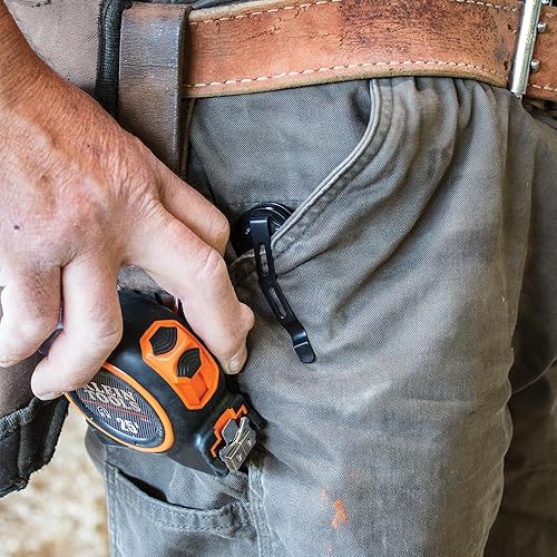 Miniatura 3 de Klein Tools 44213 Cuchillo de bolsillo plegable, cuchillo EDC, negro con hoja Tanto de acero inoxidable, aleta de asistencia de rodamiento abierta,