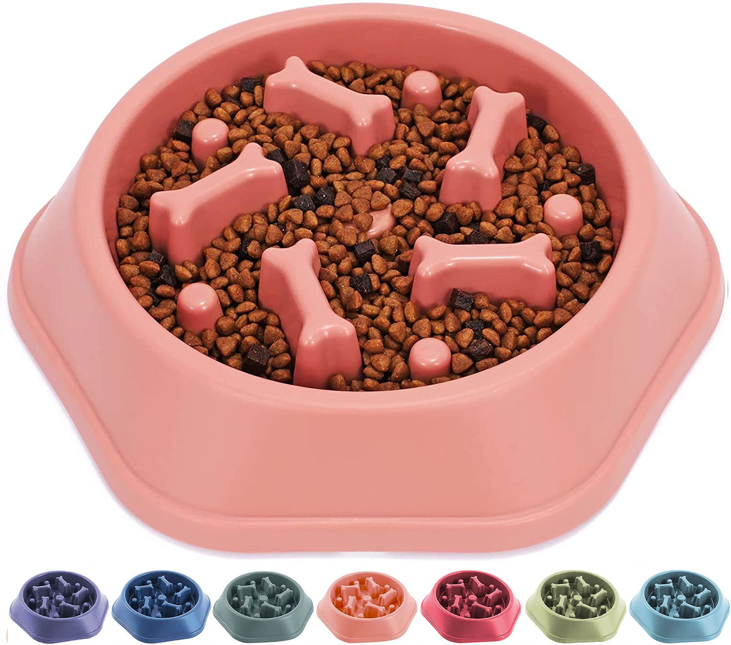 Dog Slow Feeder Bowl Non-Slip Puzzle Bowls Interactive Bloat Stop Anti-Choking Food Feeding Dishes for Pet