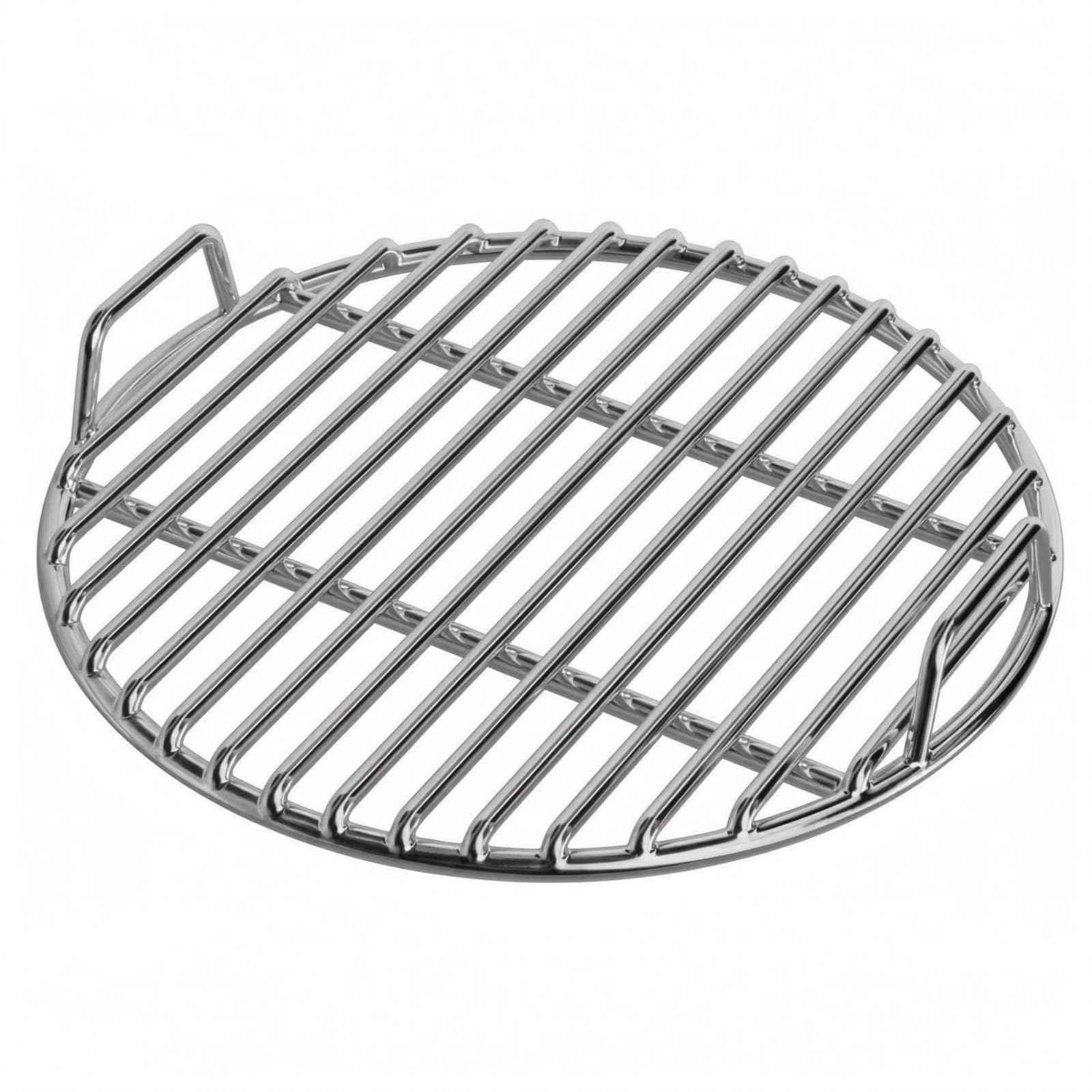 Fzaqwen Barbecue Grill Rack Stainless Steel Circular Cooking Rack Outdoor Grate Placement with Handles Structure Suitable for Backyard Gathering Picnic, Diameter 40cm With Handle