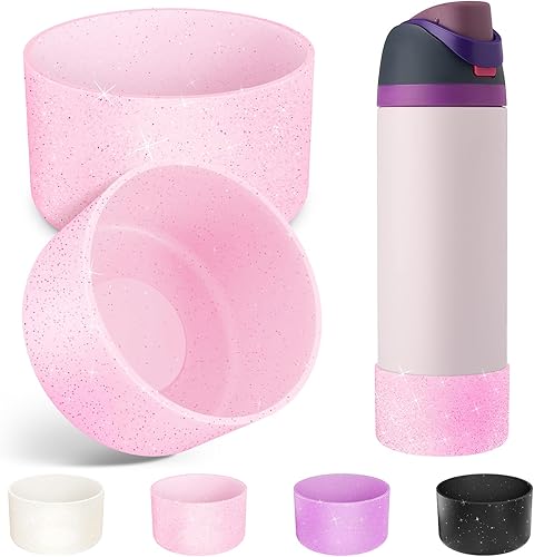 Vista 222 de 2PCS Silicone Water Bottle Boot for Owala 24oz 32oz 40oz, Anti-Slip Protective Sleeve Bottom Bumper Protector for FreeSip, Twist, and Flip Stainless