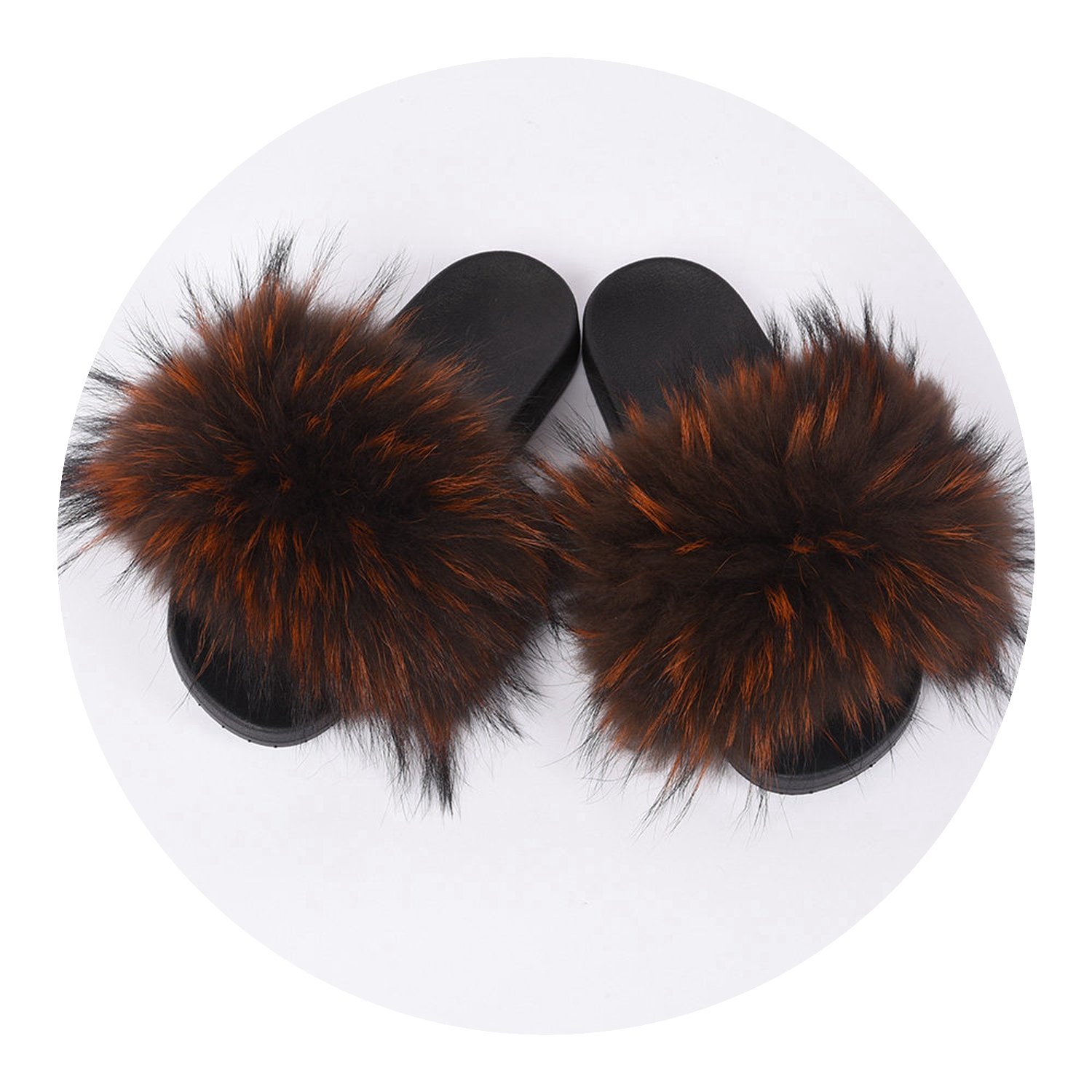 Kingwhisht Fur Slipper Fur Style Slides Soft Fur Shoes