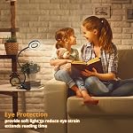 IVict Lampe de bureau, Clip de protection des yeux sur la lumière du anneau, 48 LEDs USB Clip lumière avec 3 Modes de couleur 10 Luminosité variable 360° Lampe de bureau flexible Gooseneck pour l'étude, la lecture, le bureau, la dorme