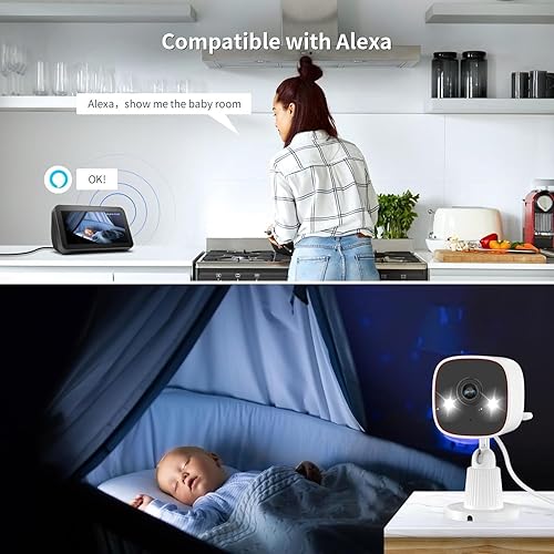 Miniatura 3 de Jennov Cámaras de seguridad 2K, cámaras WiFi para interiores para seguridad del hogar, cámaras para mascotas con enchufe, doble banda (5 GHz2.4