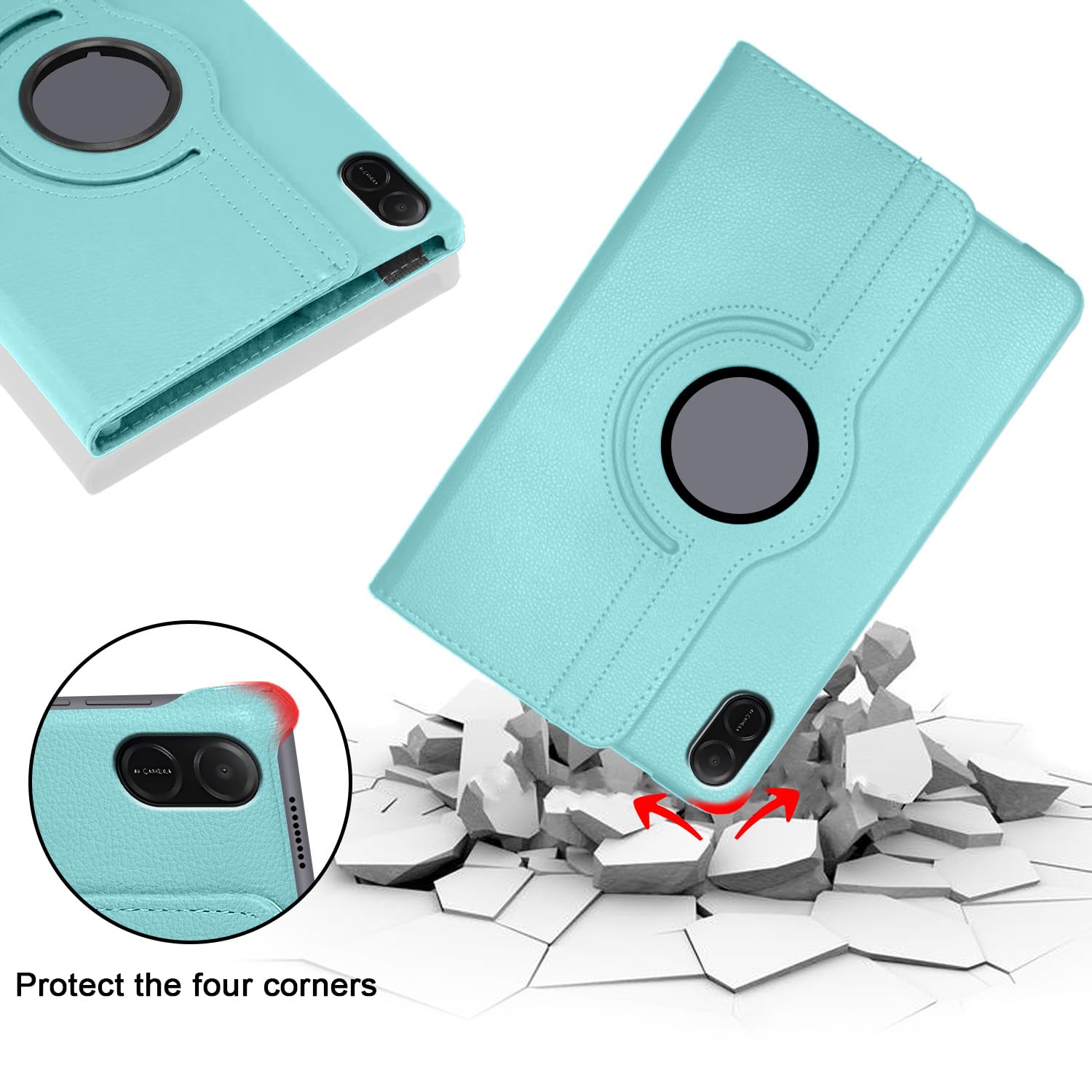 SWEIMEN Custodia Protettiva Compatibile con Honor Pad X8a (11.2 pollice) tavoletta, con supporto girevole a 360 SWEIMEN Custodia Protettiva Compatibile con Honor Pad X8a (11.2 pollice) tavoletta, con supporto girevole a 360