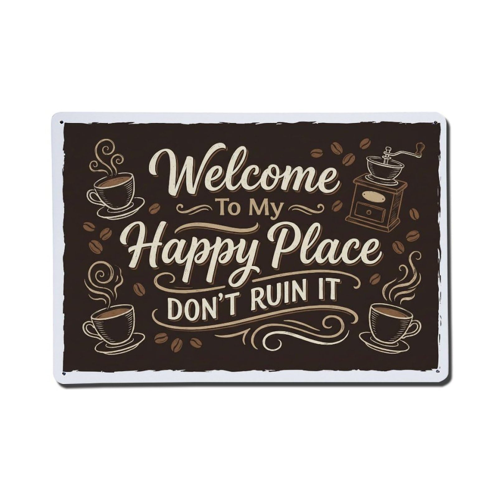 Espresso Cafe Corner Humor Metal Tin Sign Plaque Wall Decor for Cafe, Club Bar, Office, Home Garden Metal Poster 8x12Inch
