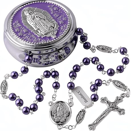 Our Lady of Guadalupe Beaded Rosary Necklace
