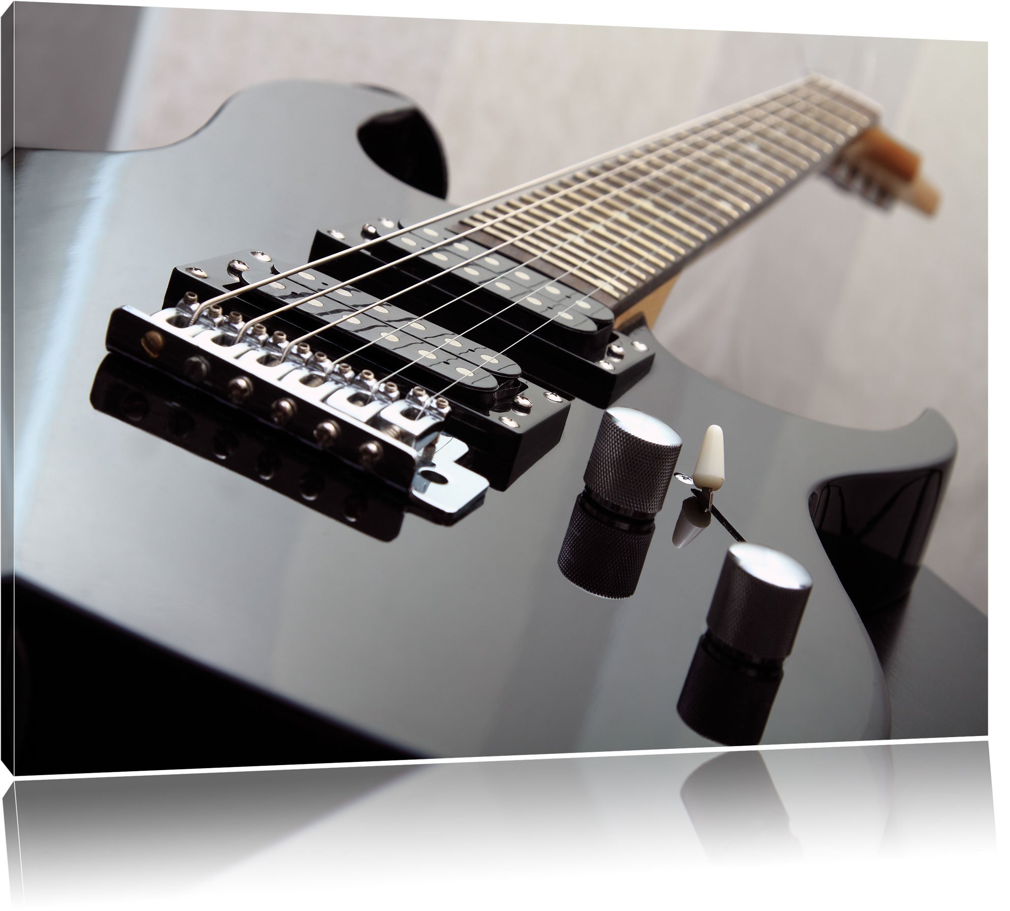 InstyleArt Guitare Noire Stampa su Tela 120x80 cm Artistica murale
