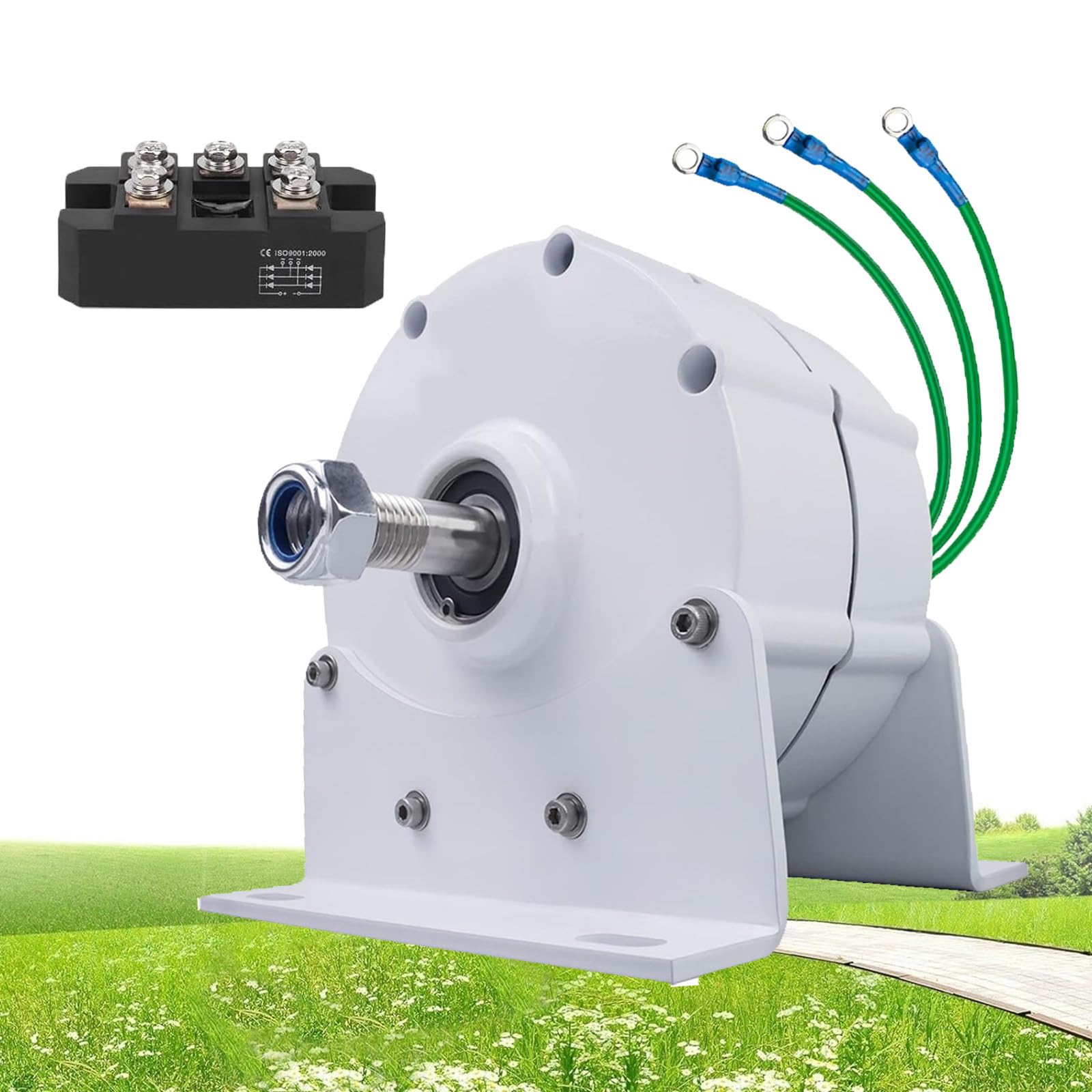 Generatore Trifase A Magneti Permanenti Senza Ingranaggi Da 800 W A Basso Numero Di Giri, Alternatore Ca 12 V/24 V/48 V con Raddrizzatore Ad Alta Efficienza Incluso, per Turbine Eoliche E Id