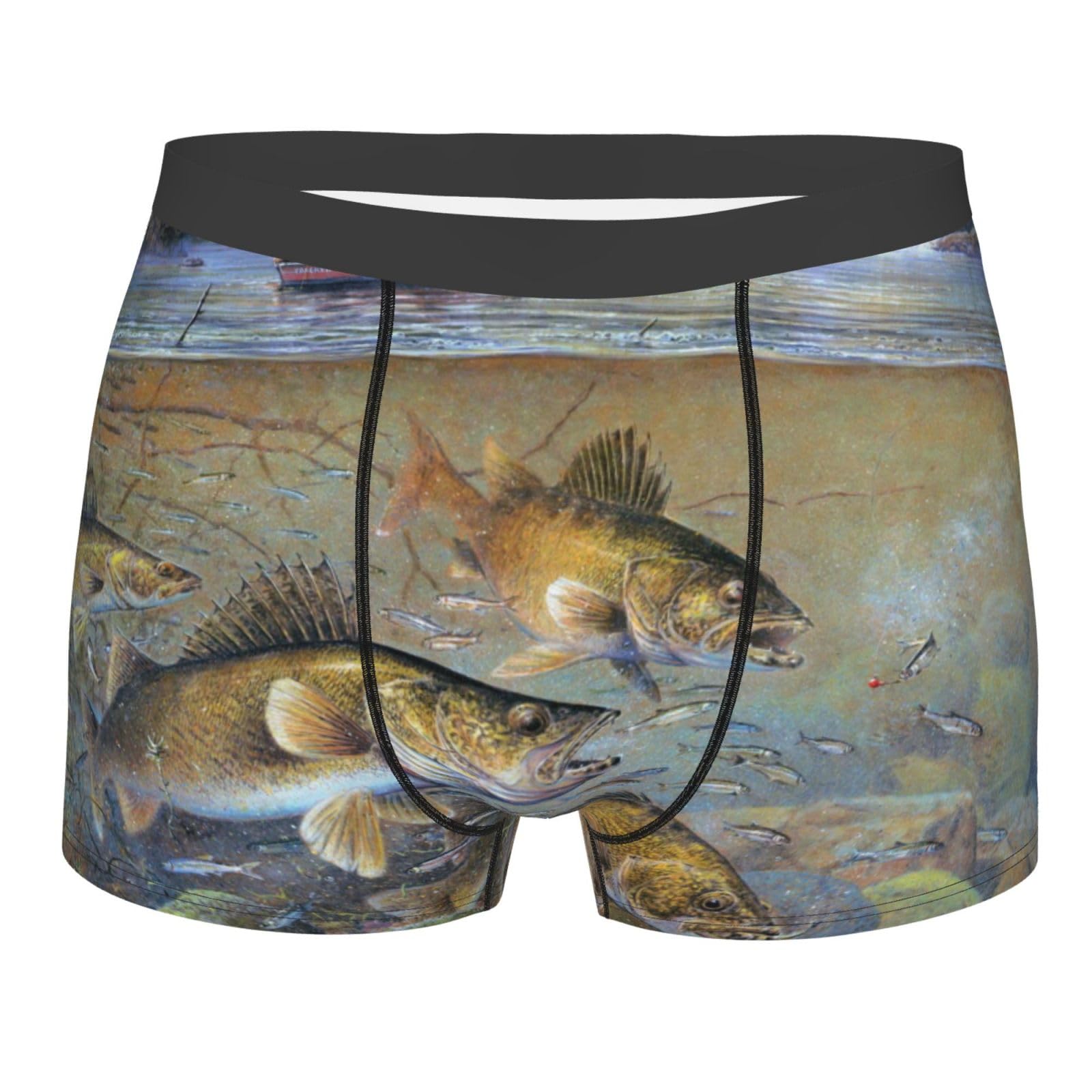TRESILA Fishing Lake Fishermen/Boxer Shorts Mens, Breathable, Comfort Fit Boxer Trunks, Stretch Boxer Briefs, Soft Fabric Mens Everyday Underwear Trunks
