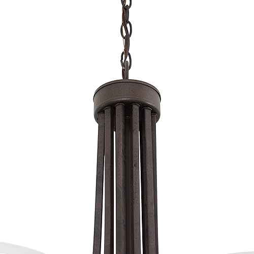 Miniatura 8 de Yosemite Home Decor 98339-6+3DB Sequoia - Lámpara de araña con pantalla de alabastro esmerilado, 9 luces, marrón oscuro