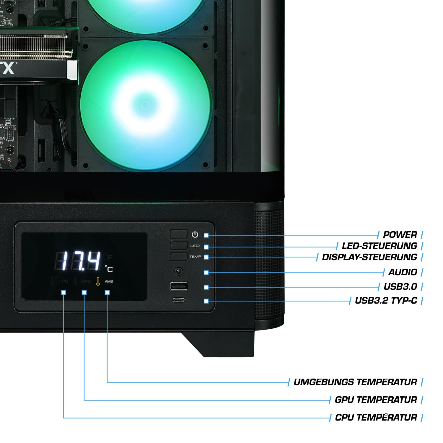 Kiebel Gaming PC Guardian 12 Intel Core i9-12900KF 16-Kerner, 32GB RAM, GeForce RTX 5070 12 GB, 1TB M.2 SSD, WLAN, Bluetooth, Windows 11 [187688]