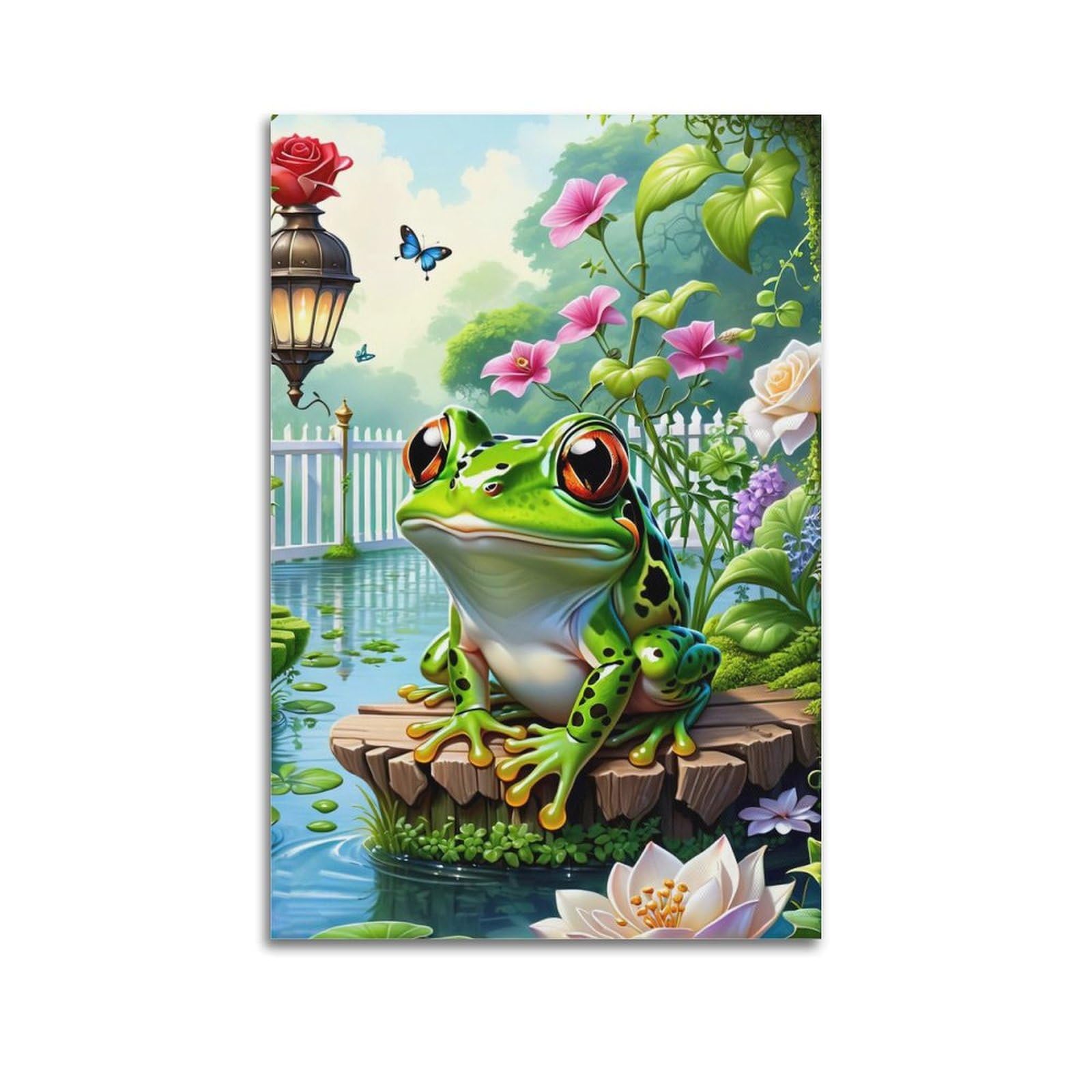 ZSZWHJ Animal Poster Cute Little Frog Poster Decorative Painting Canvas Wall Posters And Art Picture Print Modern Family Bedroom Decor Posters 20x30inch(50x75cm)