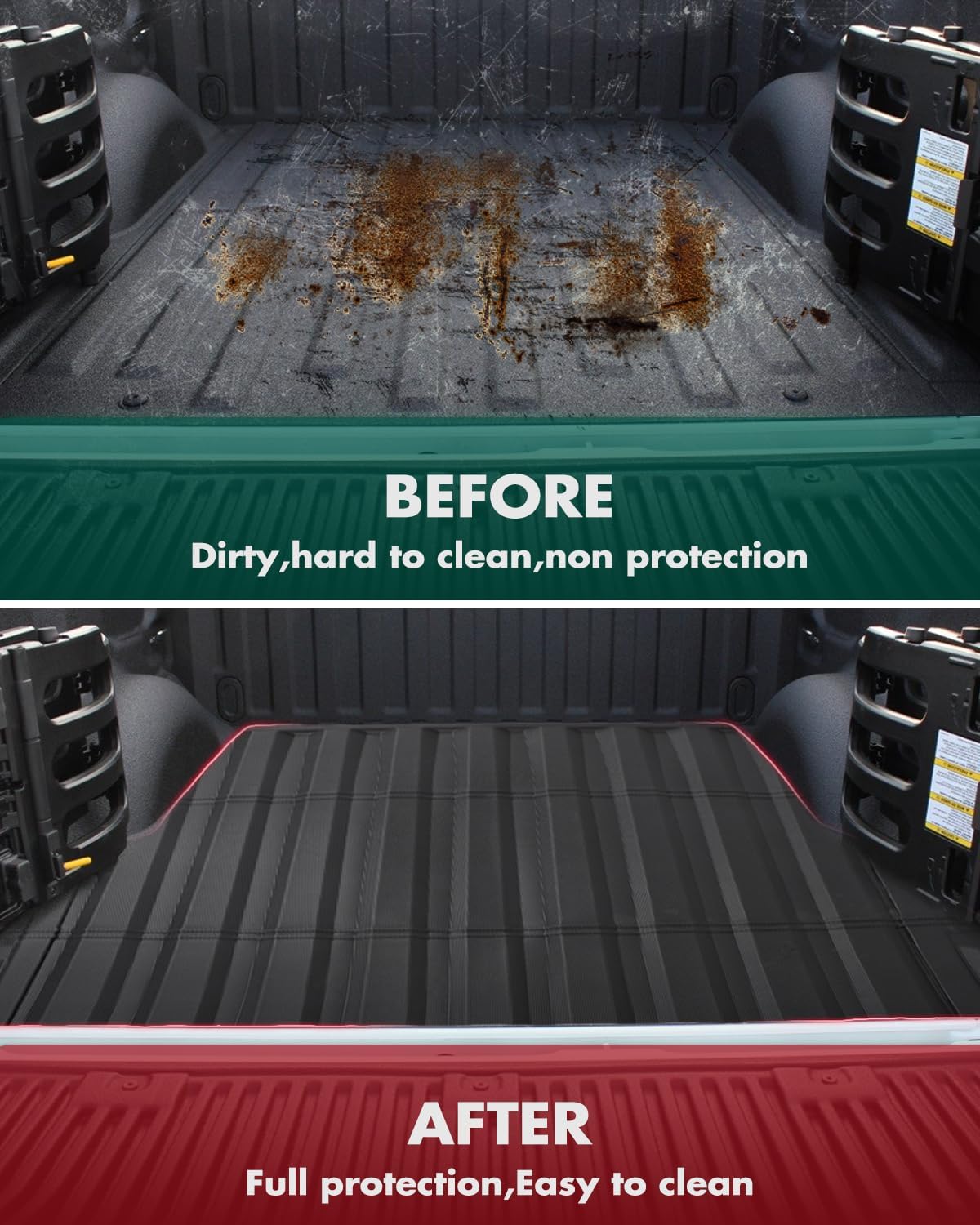 SCITOO Truck Bed Mat Fits for 2015-2024 Ford F150 All Weather Protection TPE Vehicle Bed Mat Heavy Duty Pickup Car Bed Cargo Mat 5.5FT Short Bed