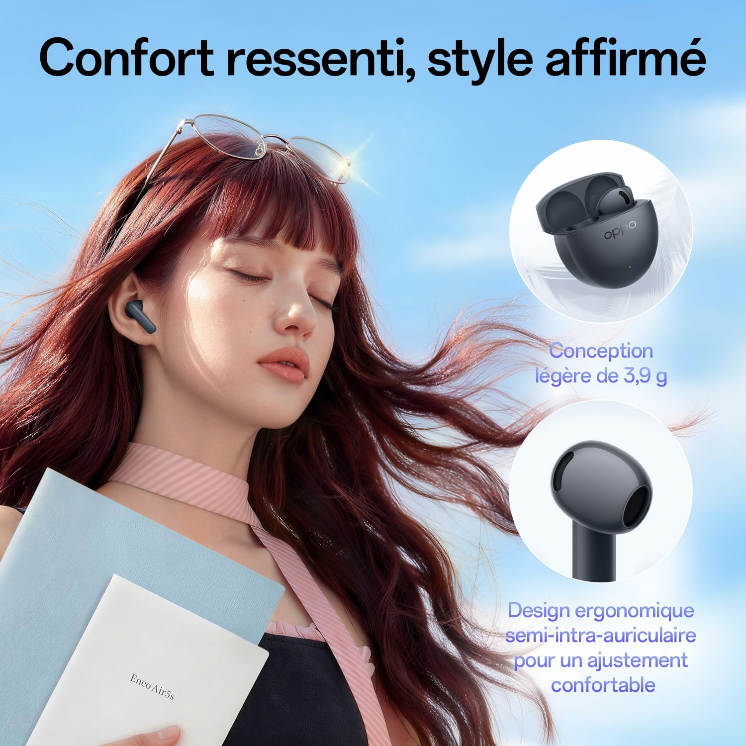 OPPO Enco Air5s True Wireless Noise Cancelling Earbuds Midnight Black