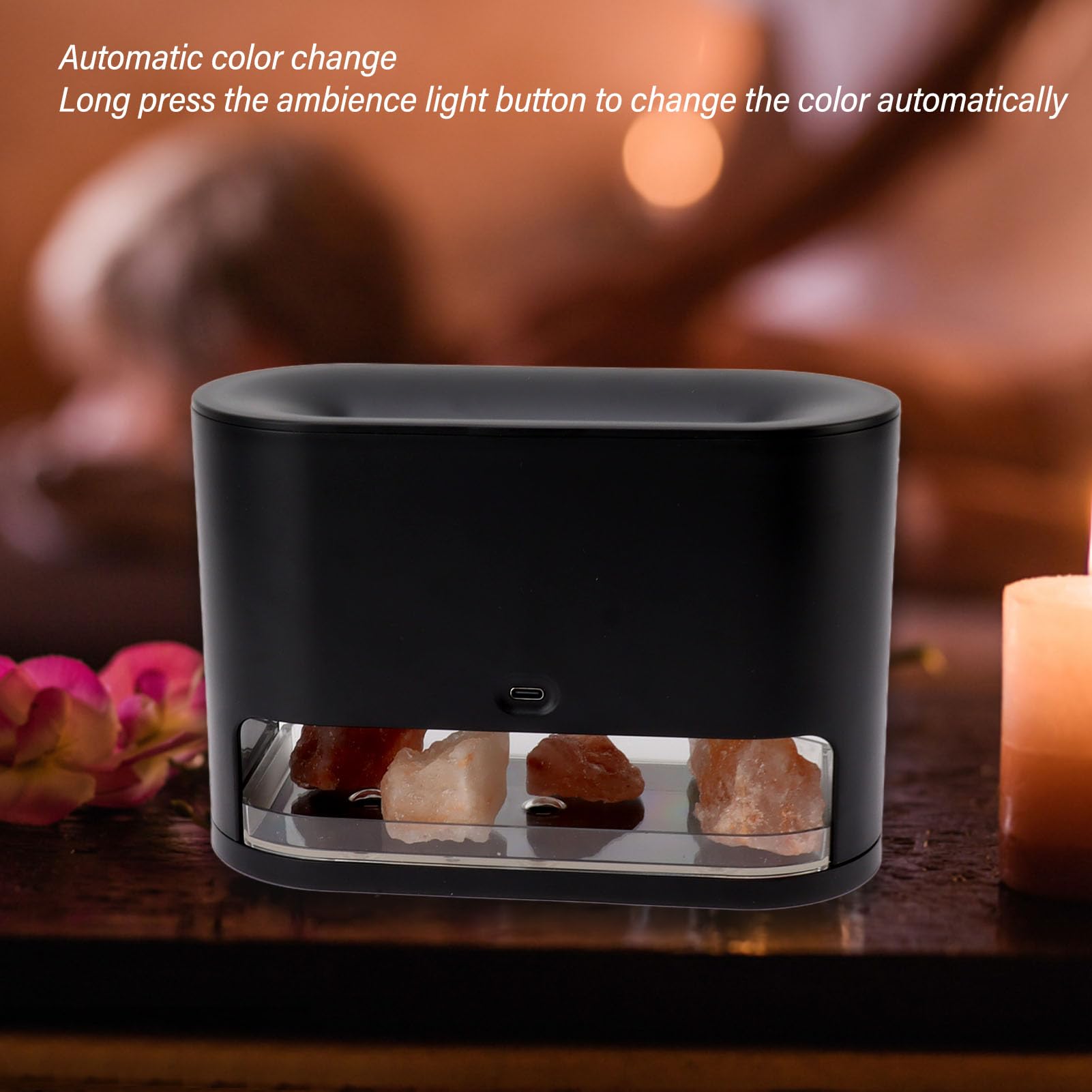 250 ml Diffusore di Fiamma Aromaterapia Umidificatore Realistico Effetto 3D per Home Office Relax Materiale ABS
