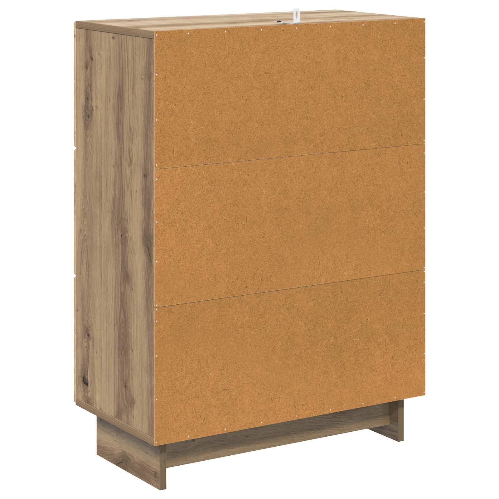 Cassettiera in rovere Artisan, 66 x 34,5 x 90 cm, con 3 cassetti, cassettiera per soggiorno, ufficio, corridoio, cantina