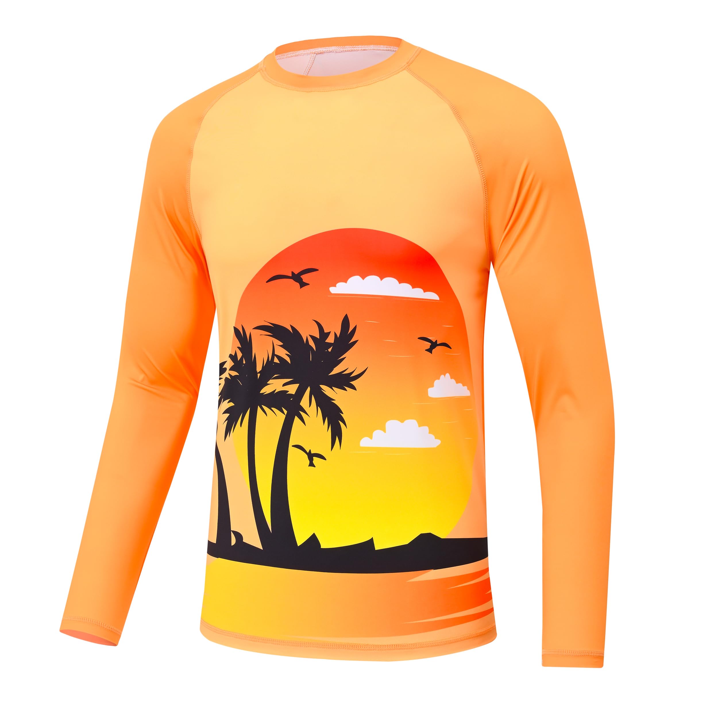 SatankudMen's UPF50+ Rash Guard Swim Shirts Short/Long Sleeve Sun Protection Hawaiian Shirt Beach Water Swimwear Loose Fit