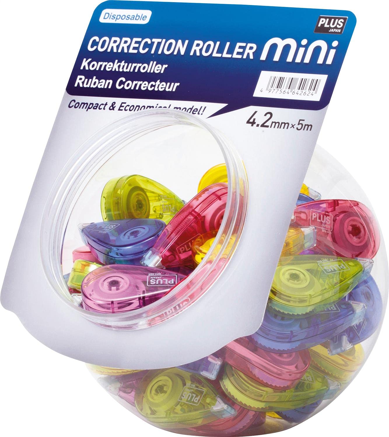 PLUS JAPAN Korrekturroller "MINI", 4,2 mm x 5 m, Display