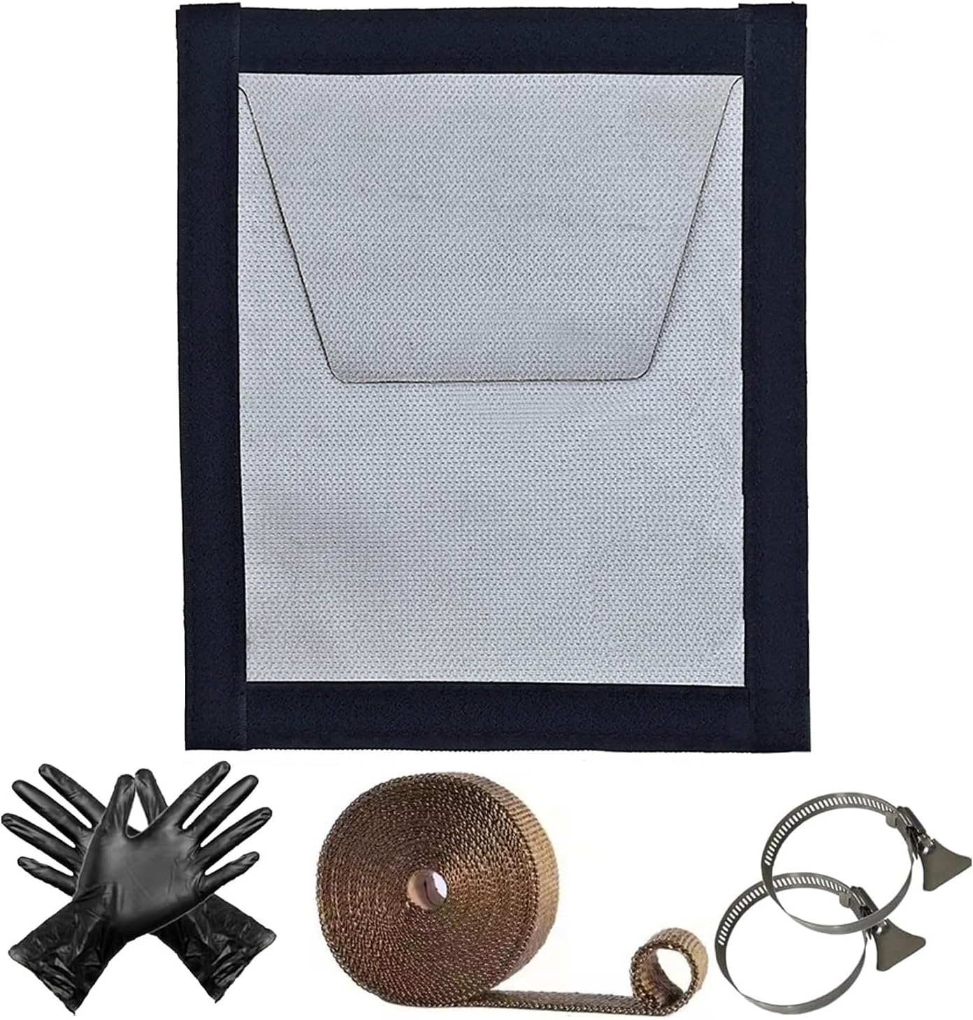 Tent Stove Jack Kit for Tent 9.05" x 7.87", DIY Camping Fire-Resistant Hot Stove Jack with Rain Flap Cover for Canvas/Bell/Yurt Tent Chimney Pipes