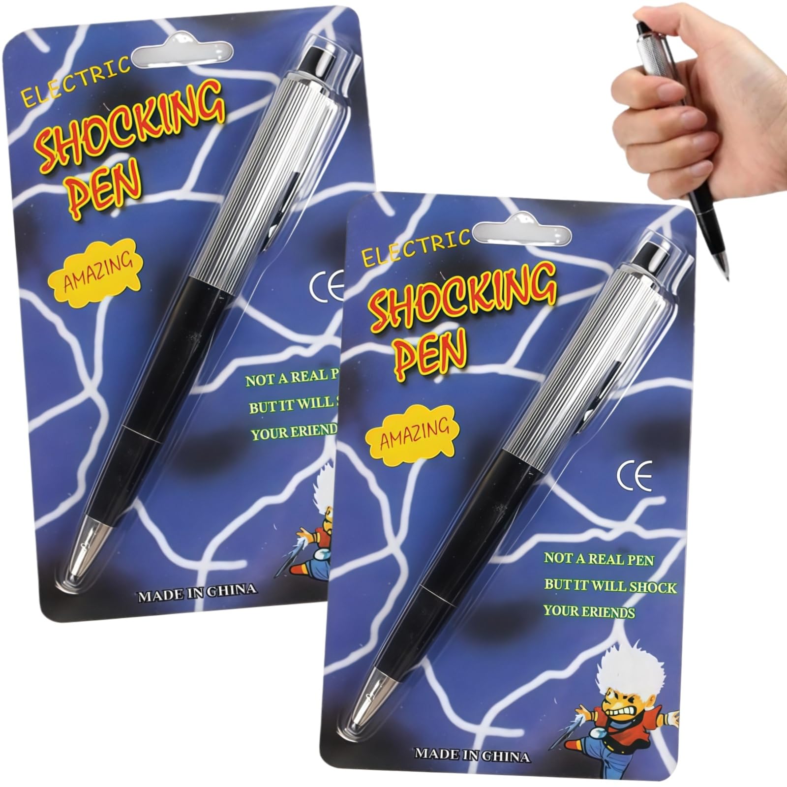 2PCS Electric Shock Pen,Ballpoint Shocking Pen,Shock Pe/n,Pranks for Adults,Safe Fun jo/ke to Friend Prank Pens,Ele/ctric Sh/ock P/en for Practical Jo/kes,Trick Fun Gadget April Fool Pr/ank