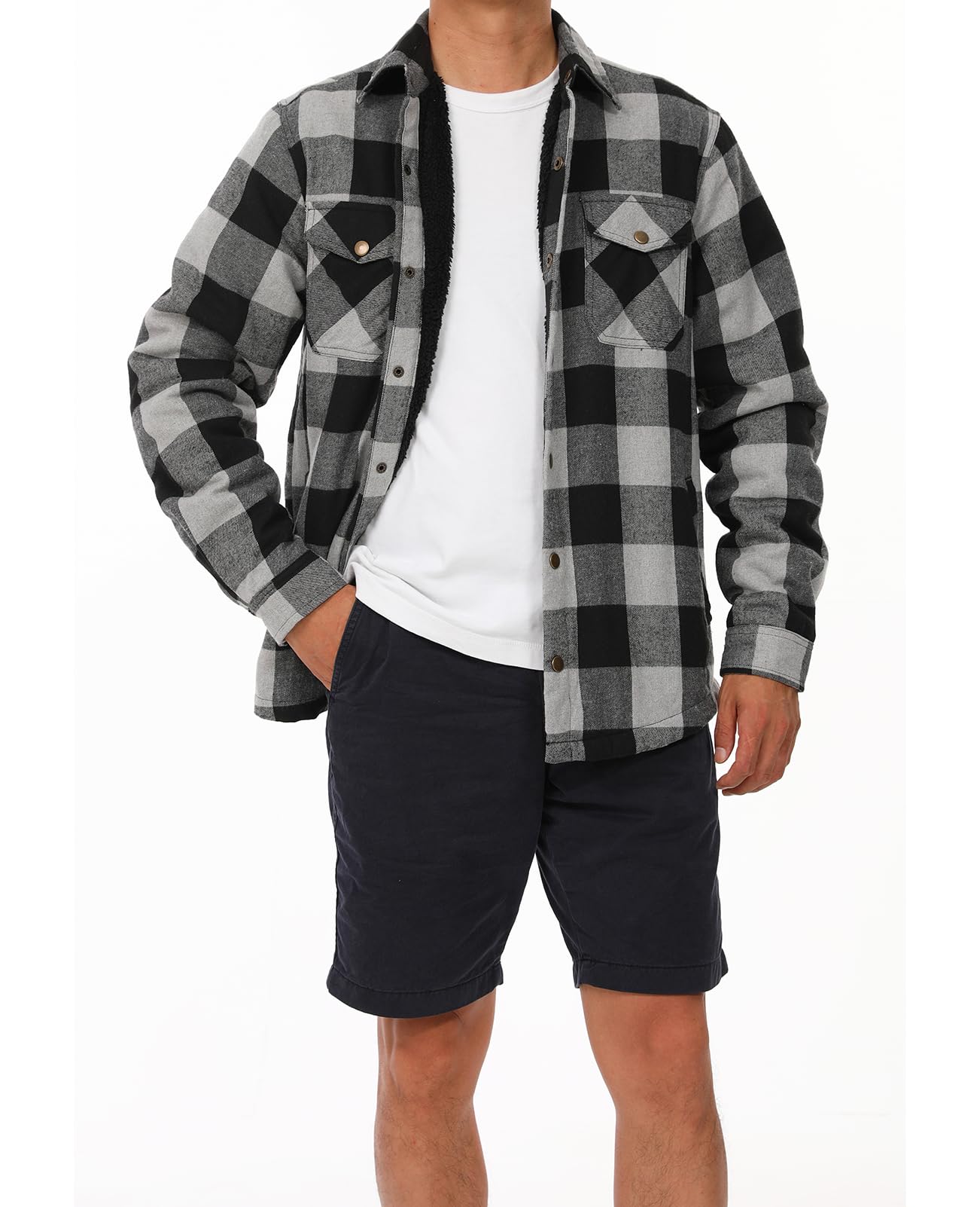 ZENTHACE Mens Flannel Shacket Jacket Chaqueta de franela para hombre Hombre