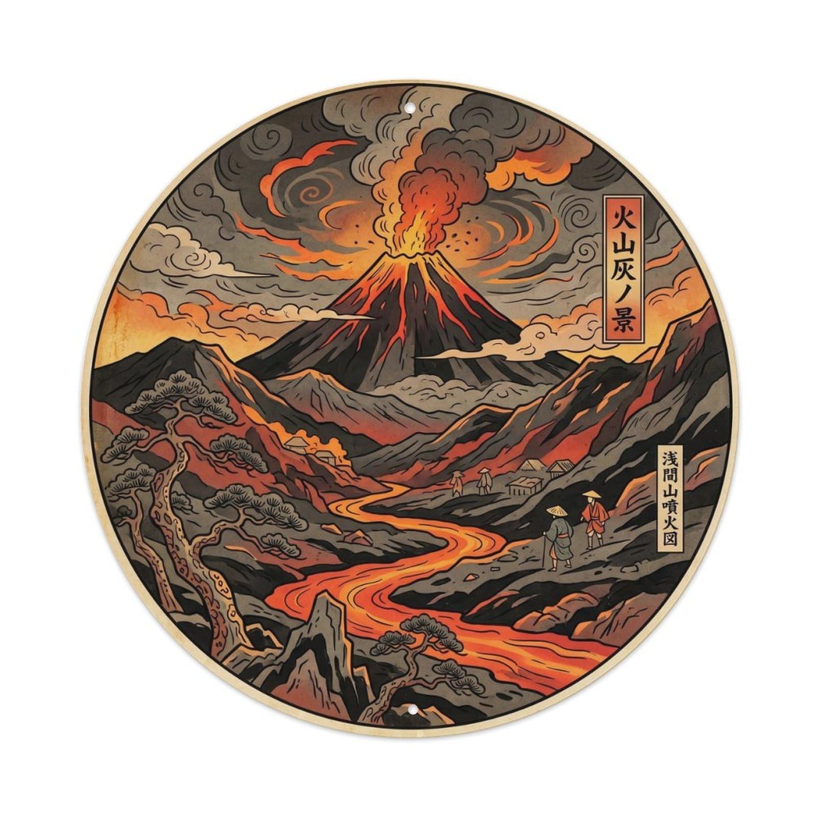 Okahys 8X8inch Classic Style Volcanic Landscape Hawaii Geology Travel Nature Journey Metal Tin Sign