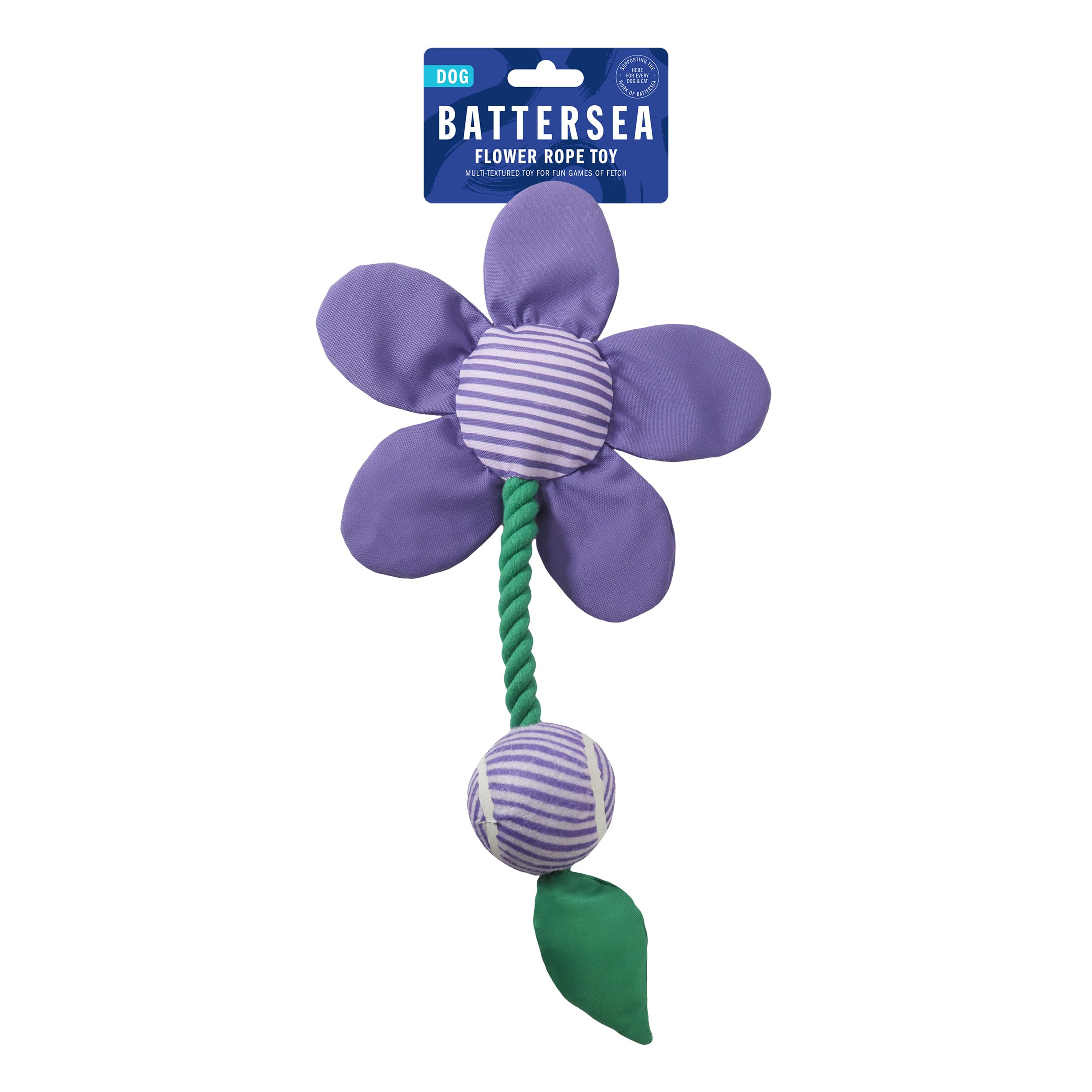 Rosewood Battersea Flower Tug Toy - Single Purple