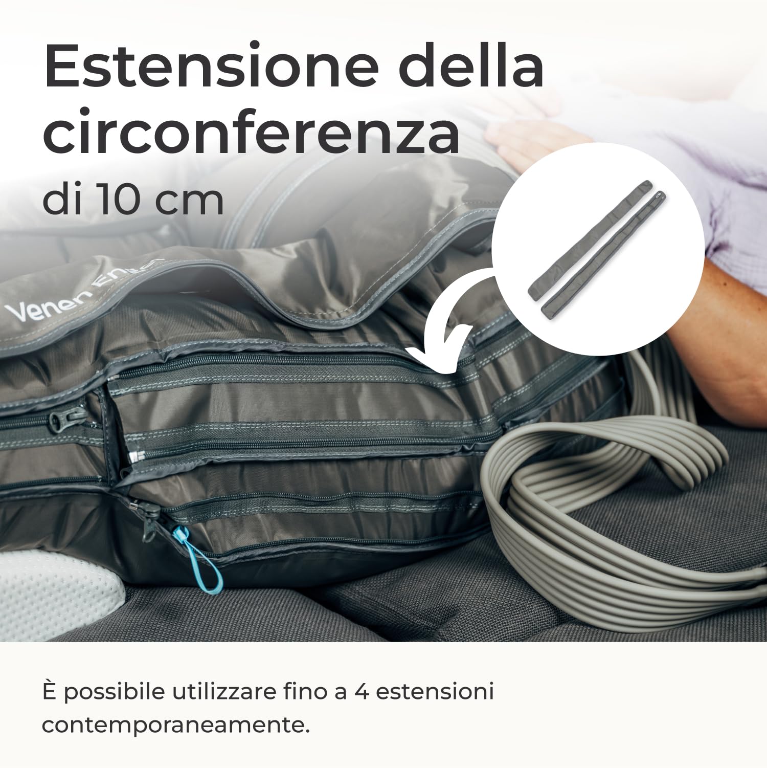 Venen Engel ® Linguette di espansione da 10 cm per vene, angelo, Lymph-Flow Pants, due linguette di espansione per un massaggio continuo