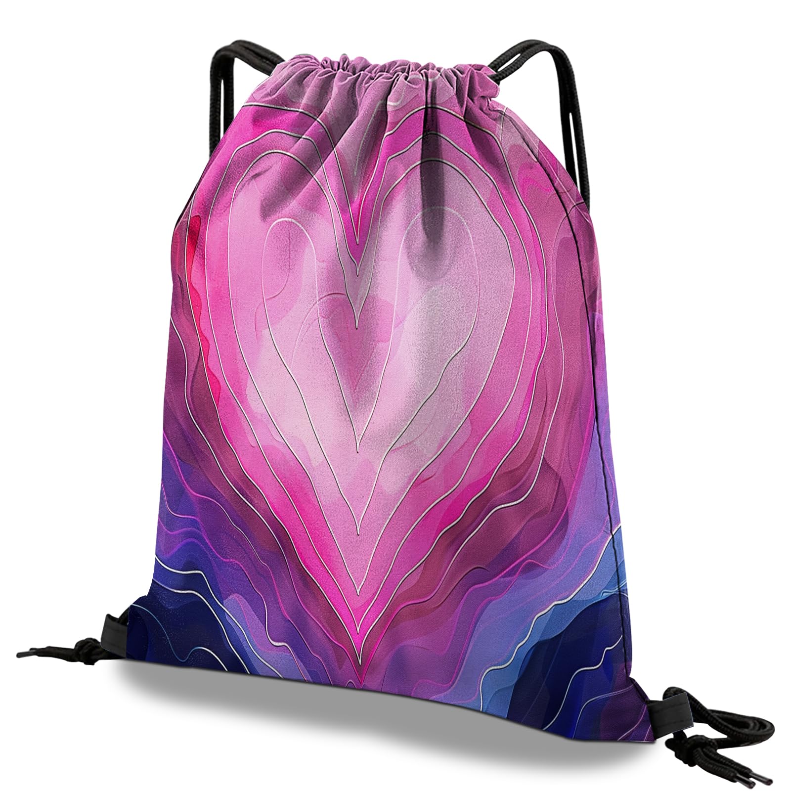Deokke Drawstring Backpack Draw String Bag Waterproof for Sports Gym Beach Travel Cute Aesthetic Sackpack Men Women (13"×17") (S22-Pink)