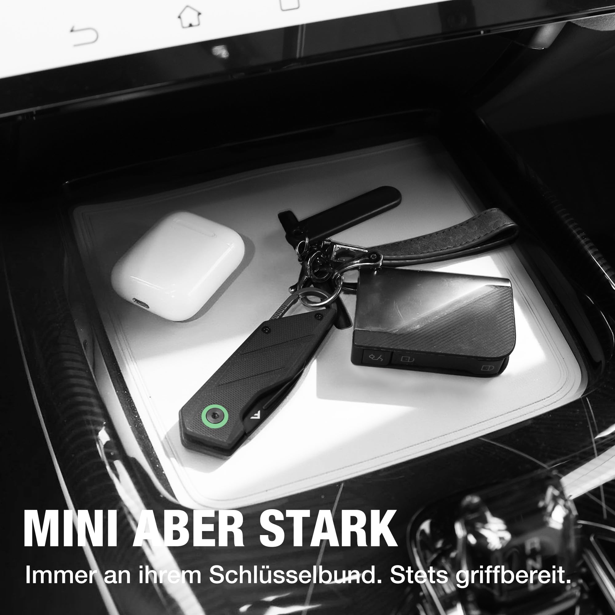 FLISSA Mini Taschenmesser, D2-Stahl Klinge, Kleines Klappmesser ohne Verriegelung, EDC Klappmesser mit einem Clip aus Titanlegierung, CNC-geschliffen, G10 Griff, Für Alltag & Outdoor, Schwarz