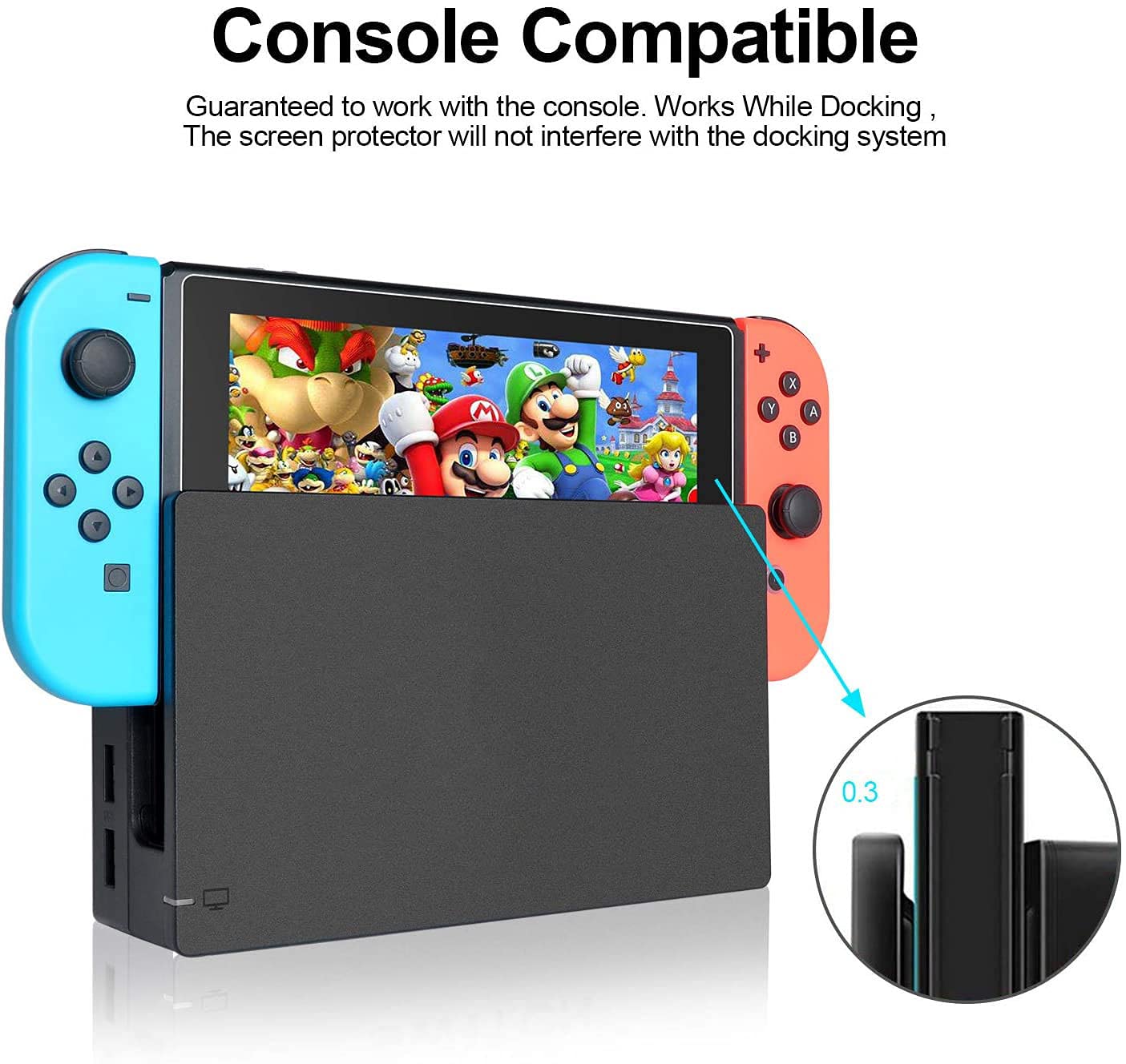 [2 Pack] Tempered Glass Screen Protector for Nintendo Switch - Transparent HD Clear Anti-Scratch Screen Protector for Nintendo Switch 1