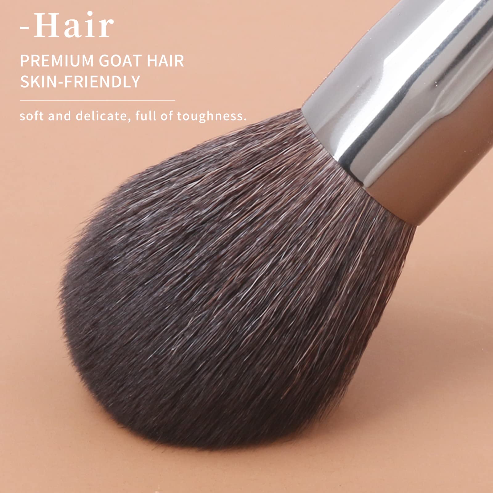 ENZO KEN Deluxe Natural Goat Hair Makeup Brush Set including Case, Makeup Brushes Set Professional, 24 Cosmetic Brushes - Image 4
