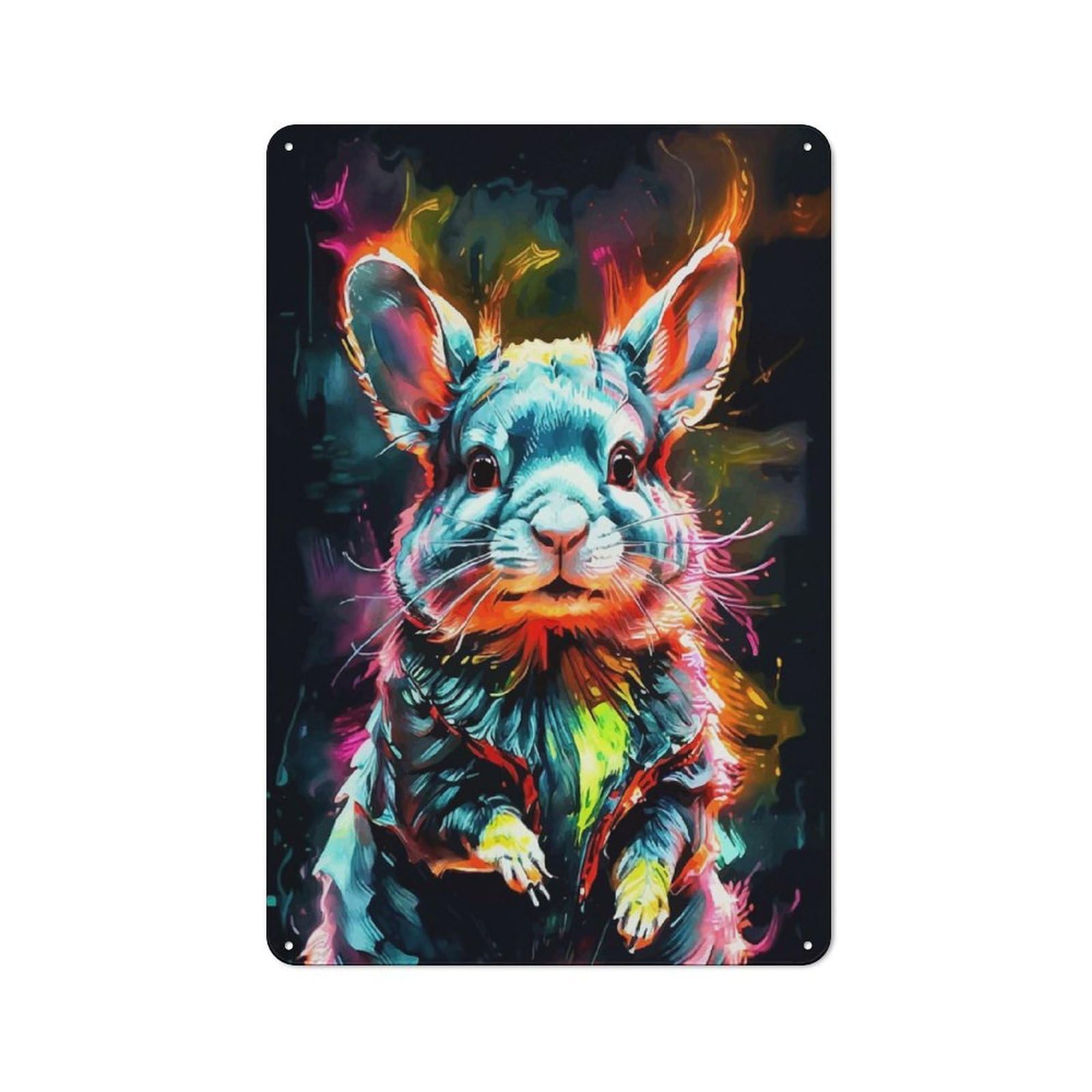 Junmoney Colorful Chinchilla Art For Hobby Room Or Studio, Retro Metal Sign 30X20cm, A Decorative Gift For A Newly Furnished Hobby Room And Studio