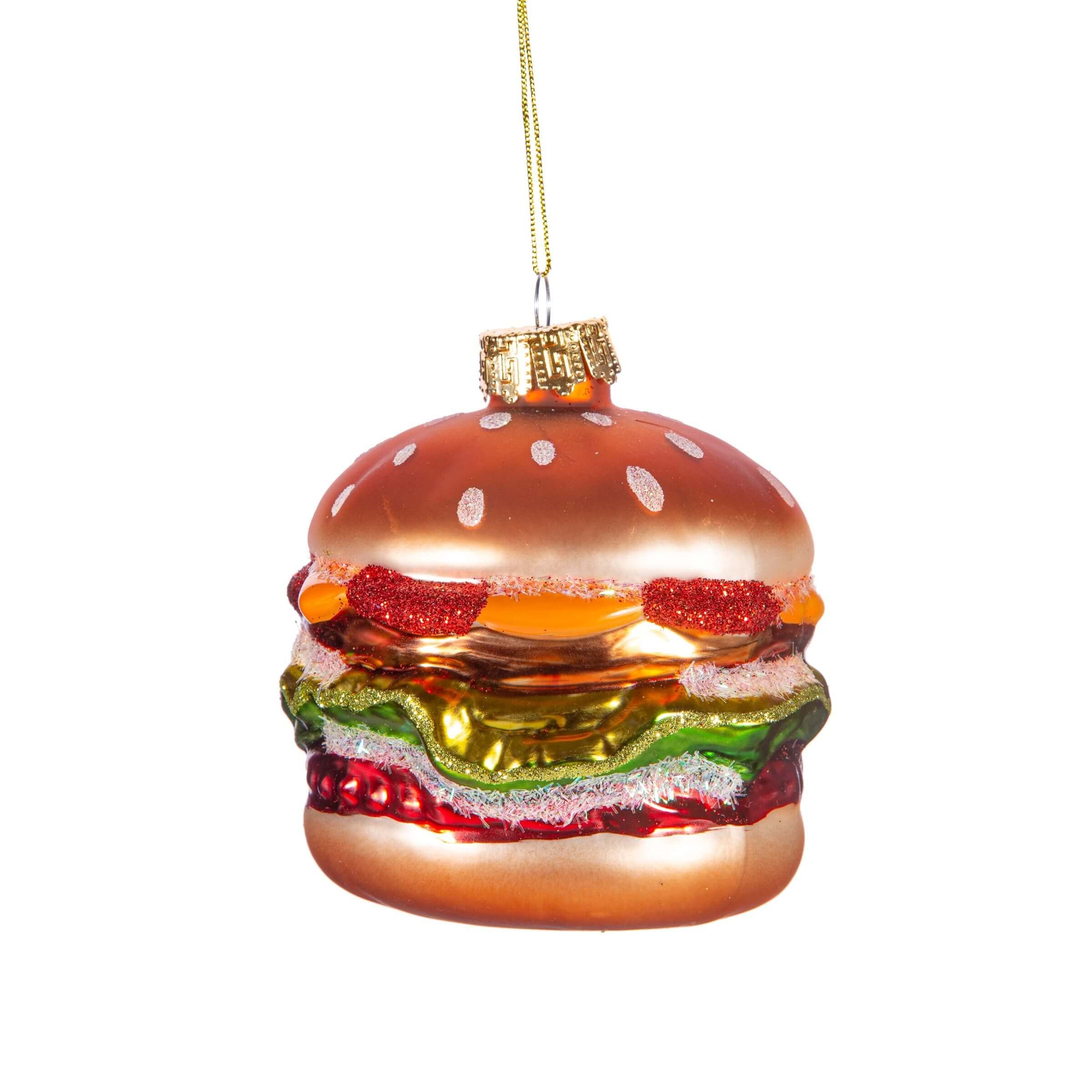 Sass & Belle Big Fat Burger Shaped Bauble, Multicolor