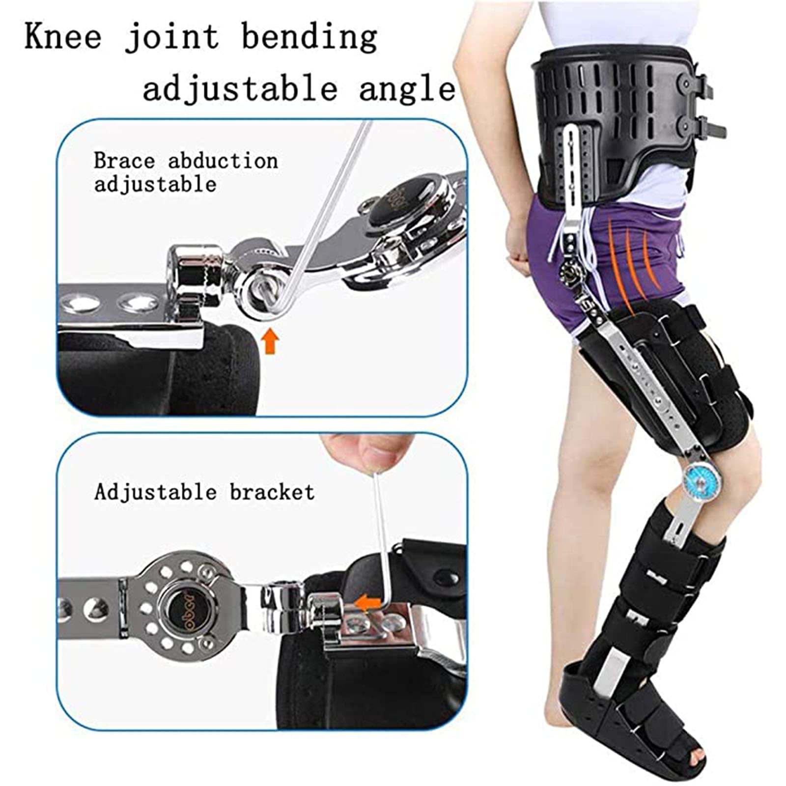 膝足首足装具装具　ヒップウォーキングブレース膝手術 右足用 Amazon.co.jp: サポート下肢装具膝足首足装具ブレース ヒップ