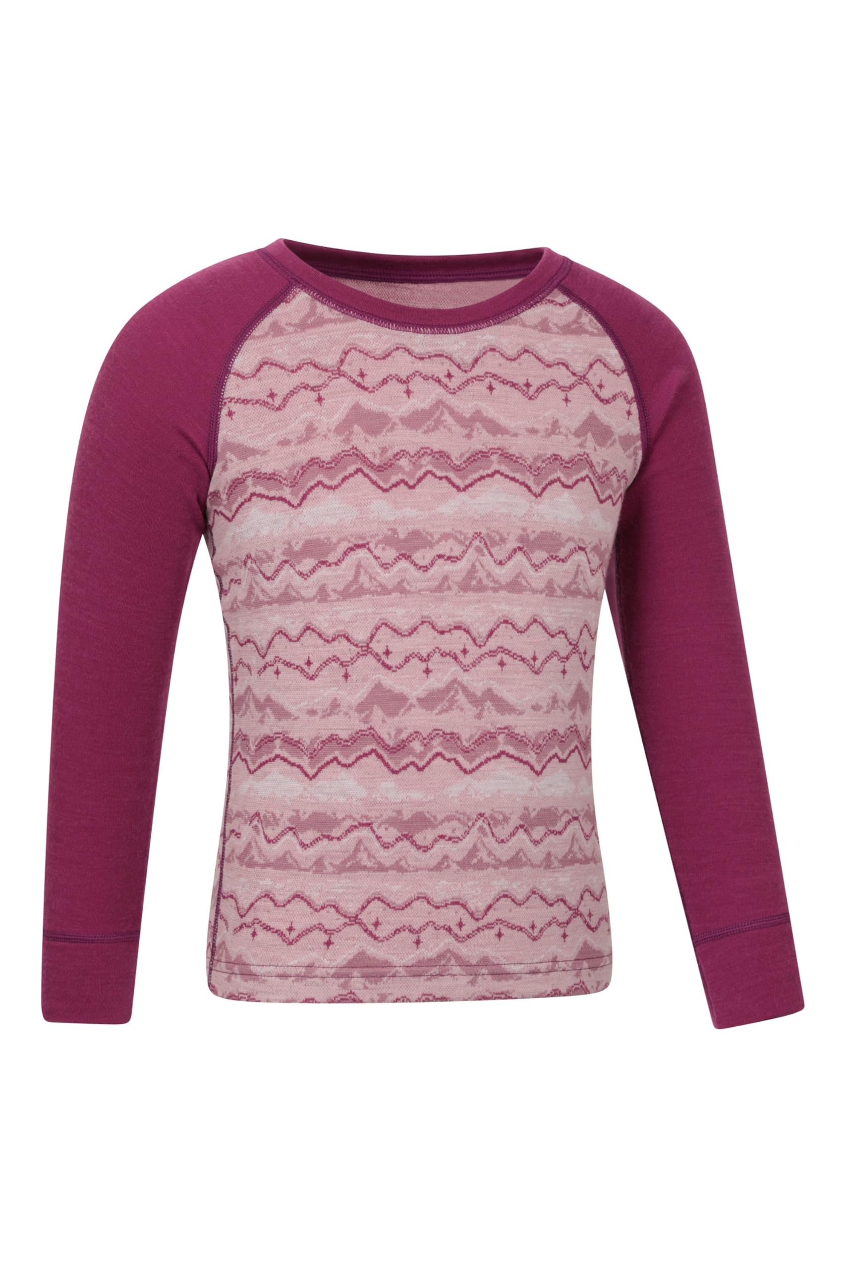 Mountain Warehouse Jaquard Kinder Merino Baselayer-Set Hellrosa 140