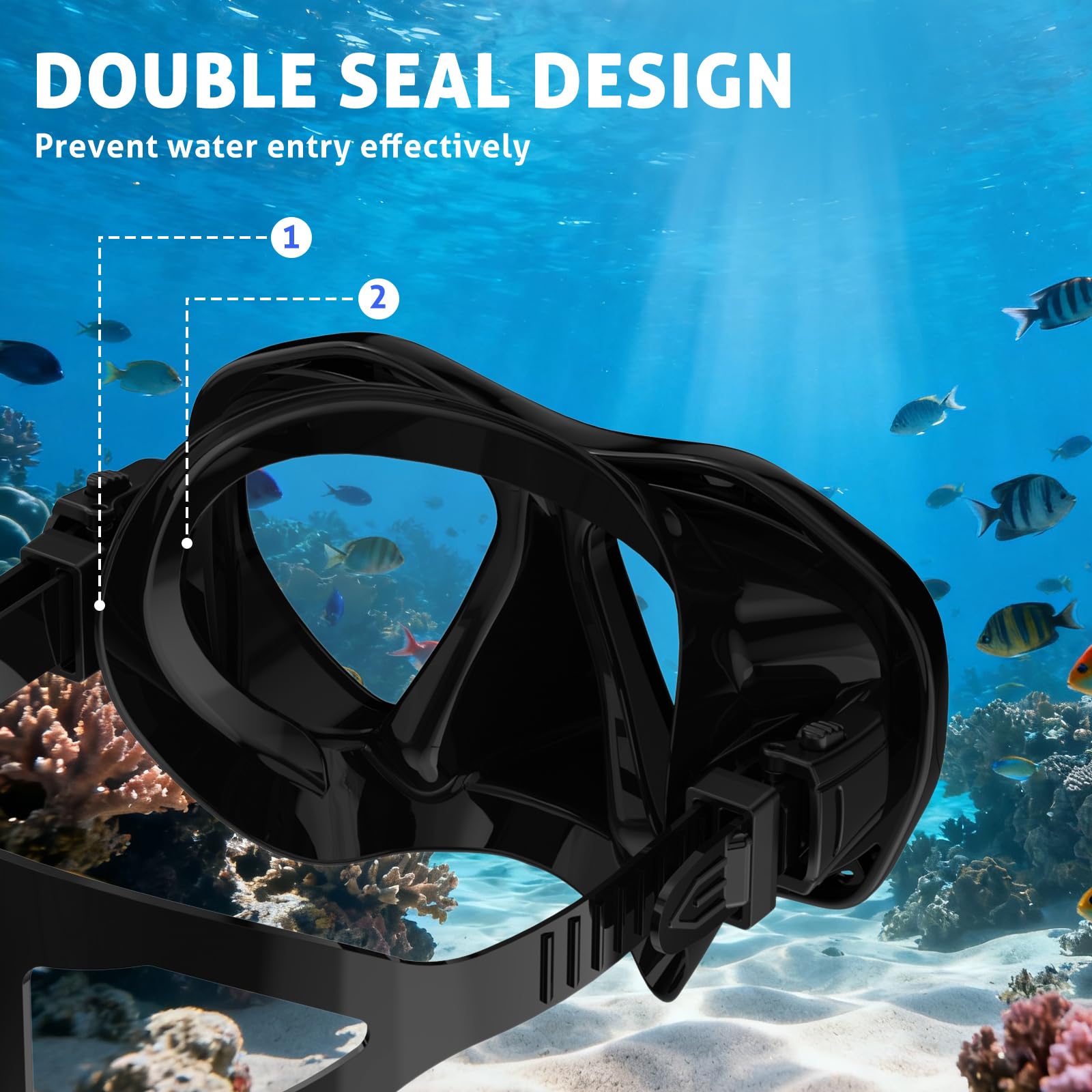 Máscara de buceo para adultos, máscara de buceo antivaho, gafas de buceo