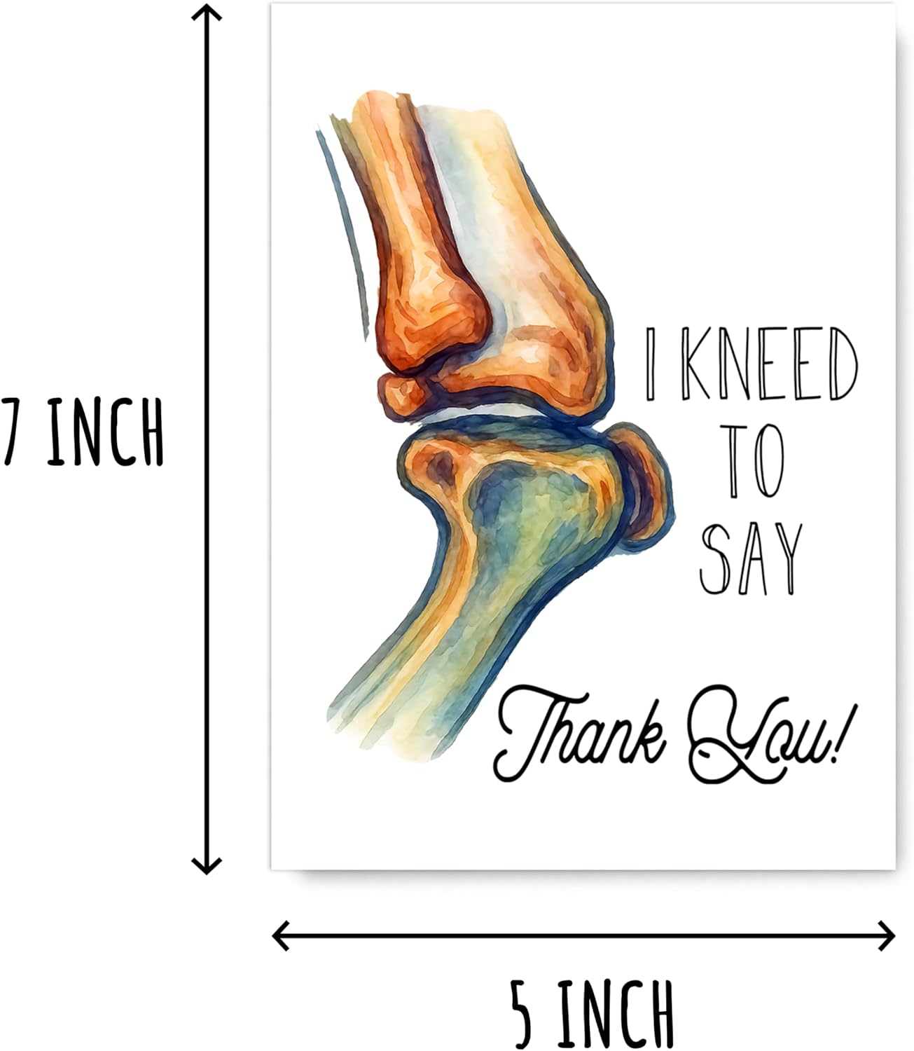 I Kneed To Say Thank You Card - Doctor's Day Appreciation Card - Greeting - Thanks Medical - Doctor Gratitude - For Physical Therapist - Image 2