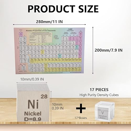 Miniatura 2 de Cubos de elementos metálicos de alta pureza, 99.99% de alta pureza, 0.39 pulgadas, cubo de elementos de alta densidad para colecciones de elementos,