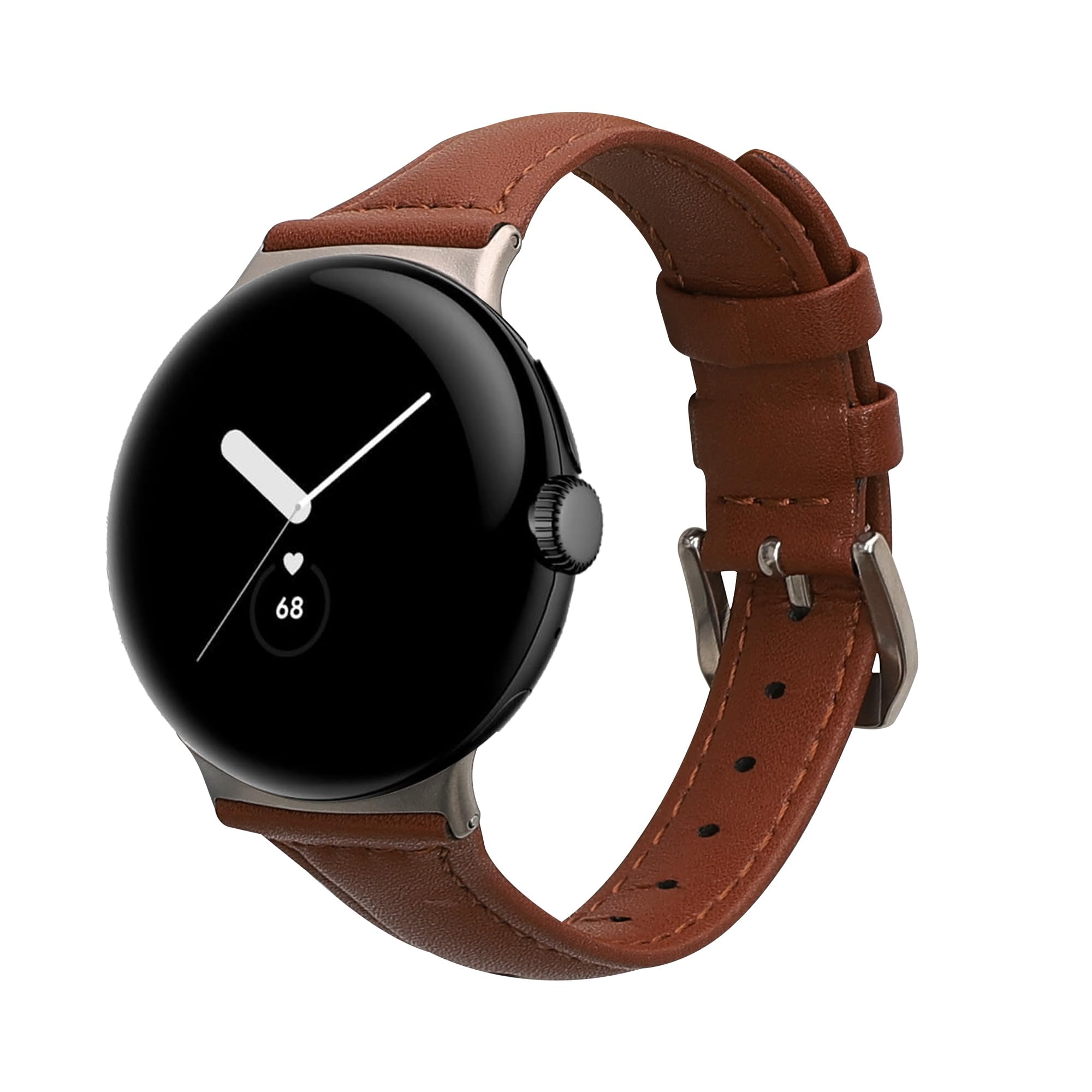 kwmobile Pasek do zegarka z prawdziwej skóry kompatybilny z Google Pixel Watch Series 41mm / Pixel Watch 4 41mm - pasek wymienny do smartwacha - jasnobrązowy