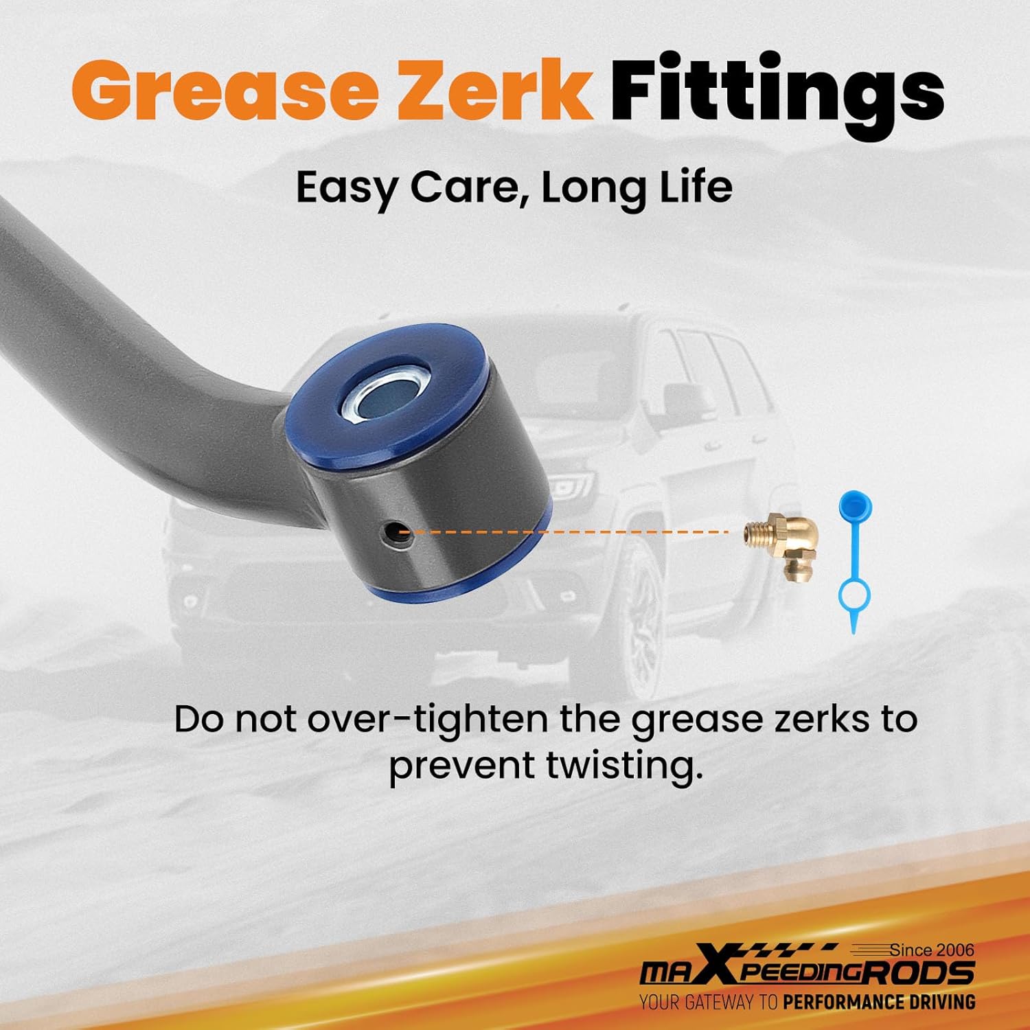 maXpeedingrods 2.5-6" Front Adjustable Track Bar for Jeep Wrangler JL/JT Gladiator 2018-2023 4WD with Grease Zerk Fittings