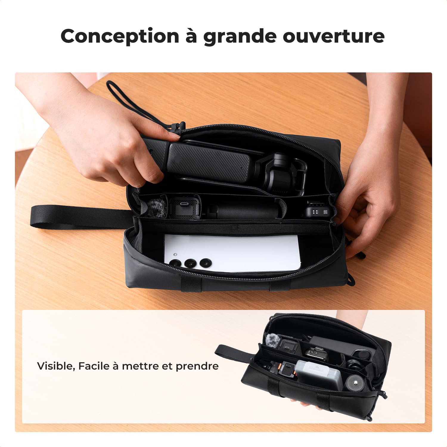 K&F CONCEPT Étui Pochette Housse Malette Rangement Boite pour DJI Osmo Pocket 4/3 Accessoires et Combo