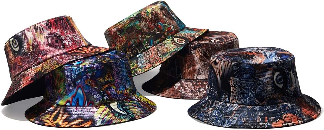 Quanhaigou Reversible Printed Bucket Hat,Summer Beach Outdoor Cap - Image 9