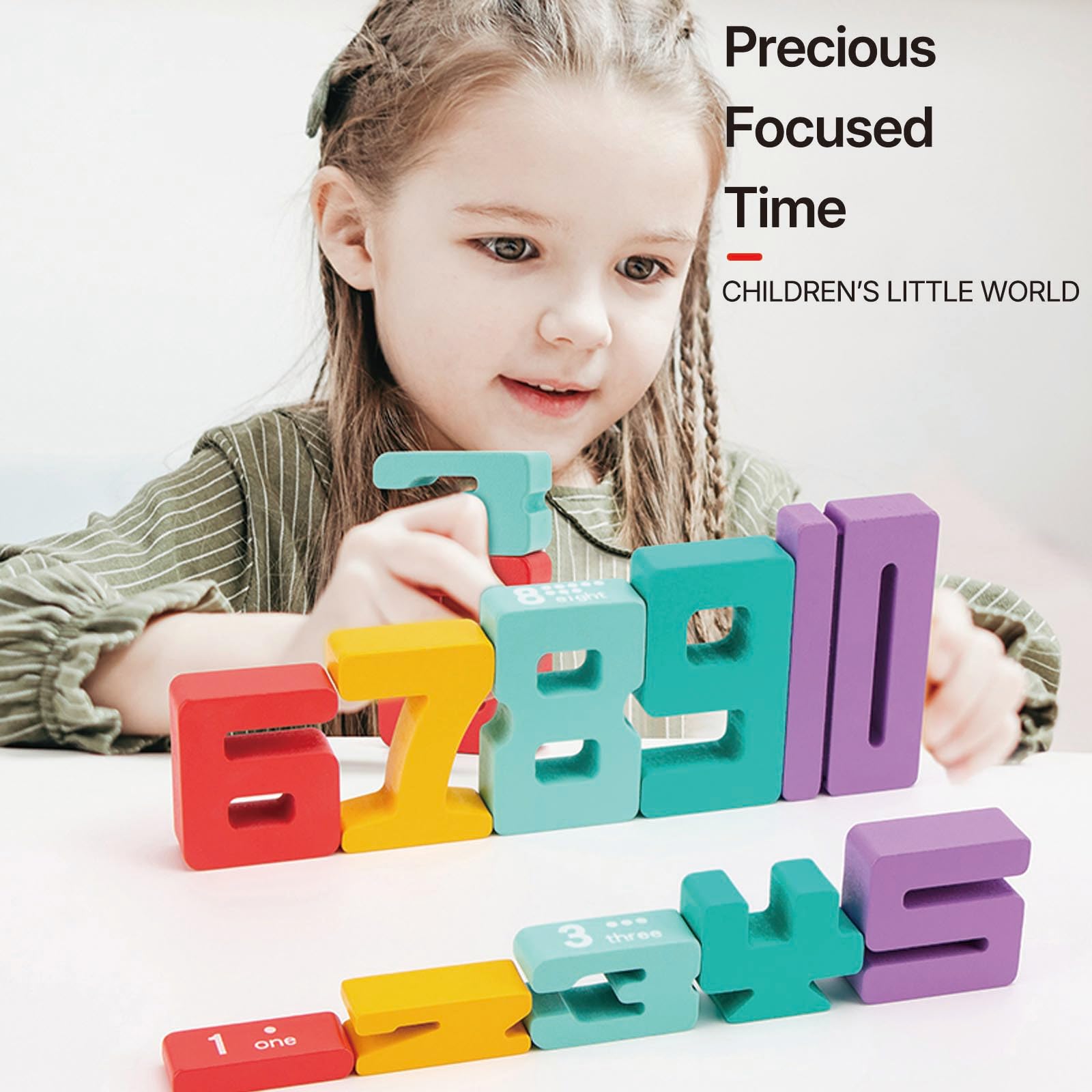 Dr. MUYA® Montessori Toy for 3 4 5 6 Years, Wooden Number Building Blocks, Wooden Toys for 3 Year Olds - Image 2