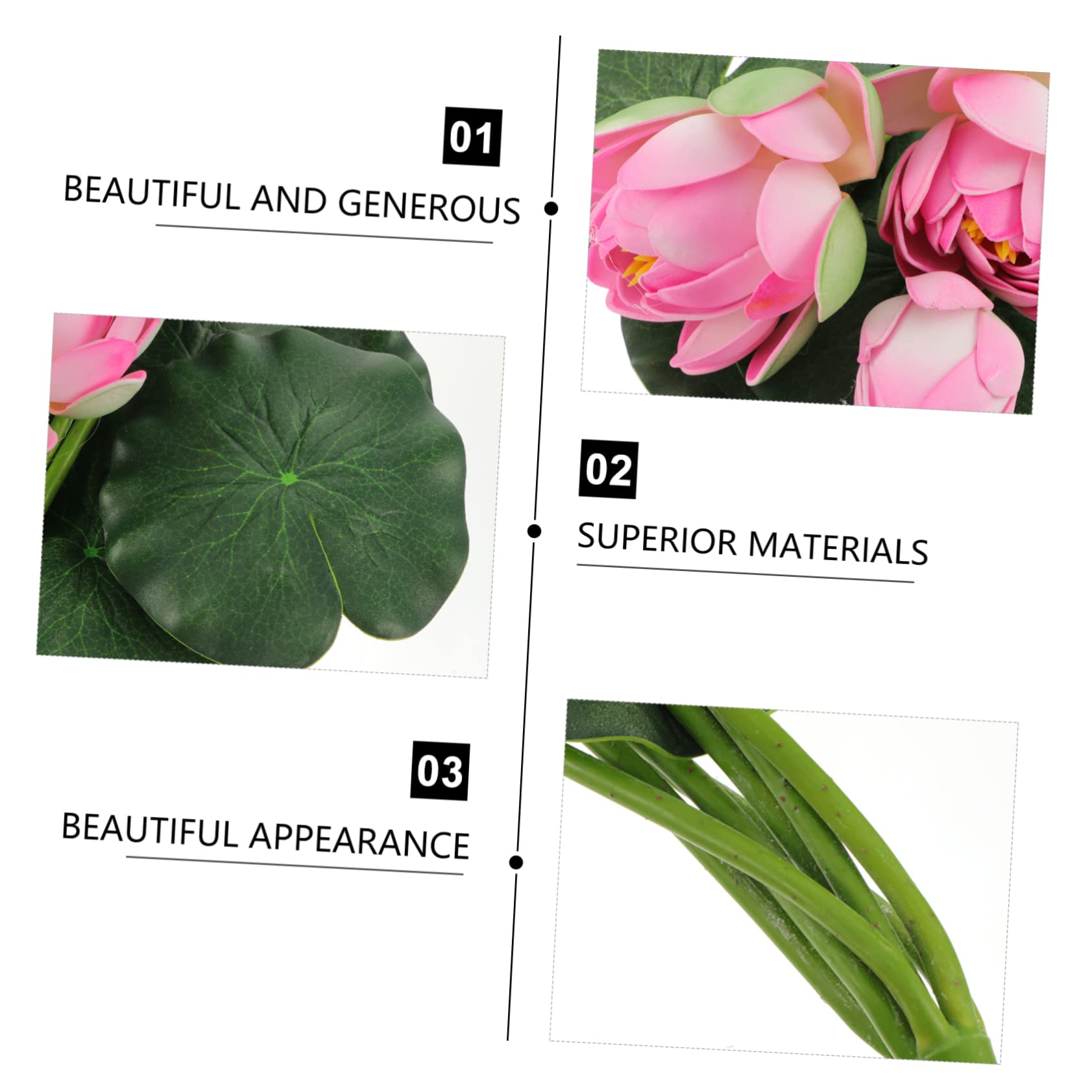 ULTECHNOVO Künstliche Rosa Blumen Stück 2 Veryhome aus Lotusblumen Eva in Blumendekoration Fensterbank und Büro