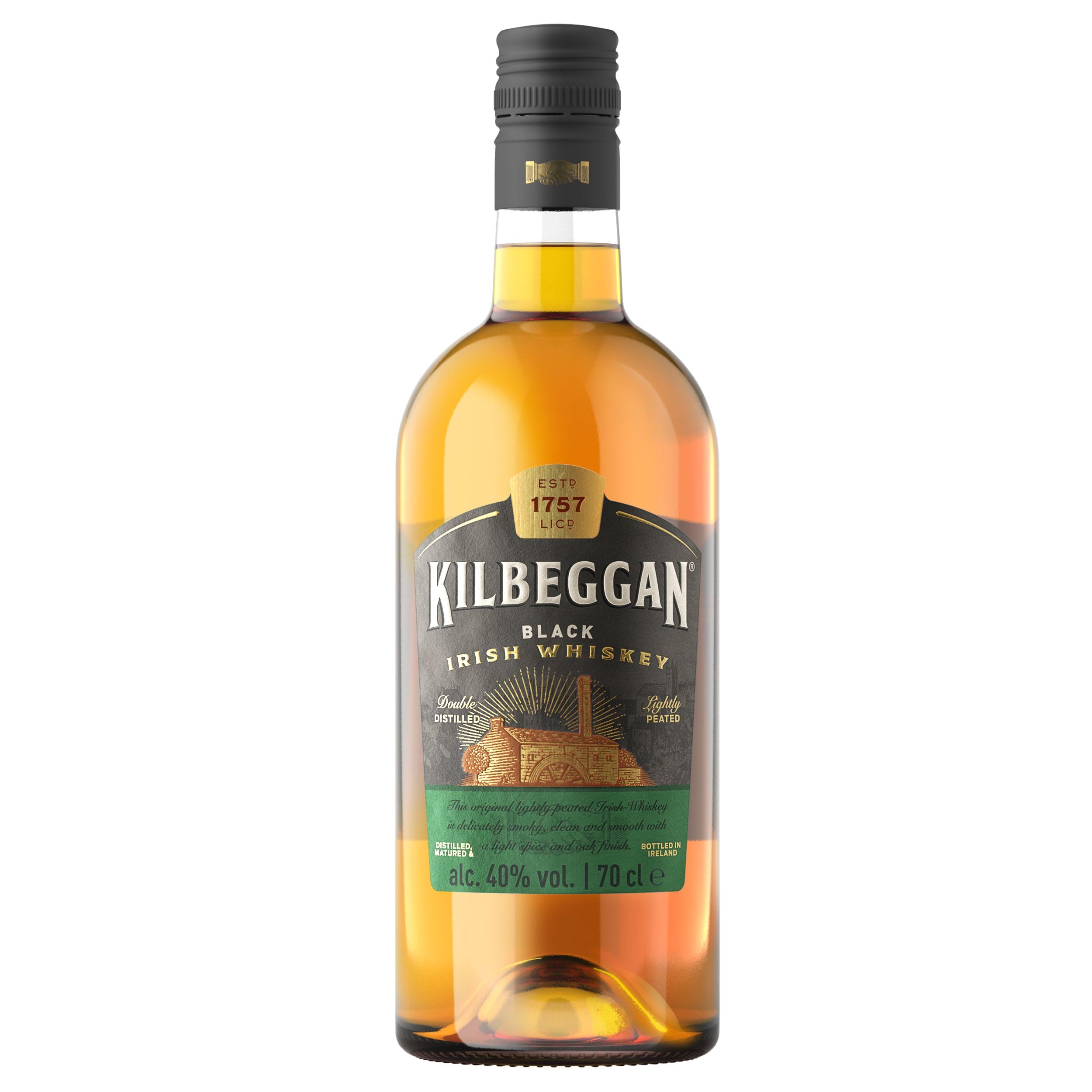 Kilbeggan Black | Traditional Irish Whiskey |mit leichtem Torf-Anteil | 40% Vol | 700ml Einzelflasche